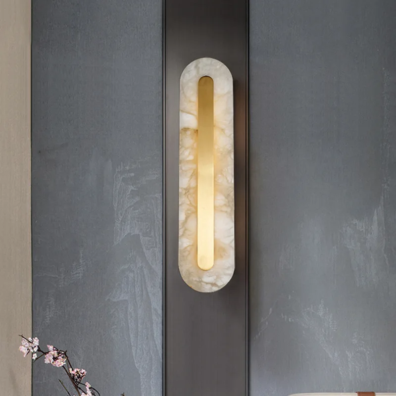 All copper marble wall lamps are simple and luxurious, modern and simple atmosphere, new art study, bedroom, living room
All copper marble wall lamps are simple and luxurious, modern and simple atmosphere, new art study, bedroom, living room