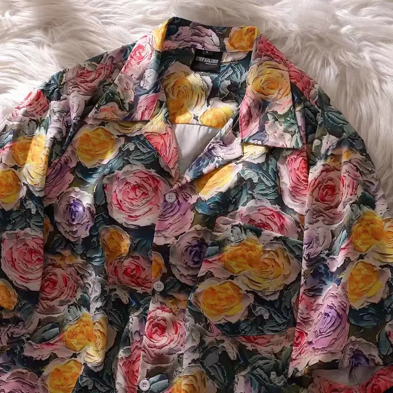 Thai-style Cuban Collar Floral Full Print Oversized Shirts Women Blusas Button Up Short Sleeve Beach Shirts Men Hawaiian Summer
Thai-style Cuban Collar Floral Full Print Oversized Shirts Women Blusas Button Up Short Sleeve Beach Shirts Men Hawaiian Summer