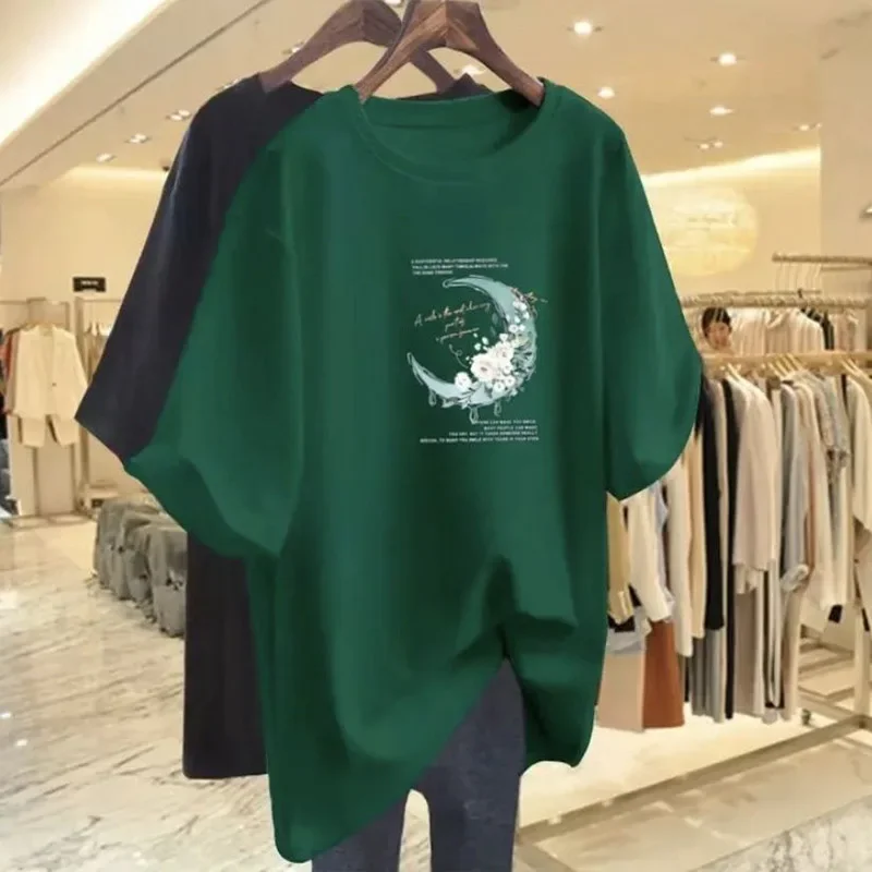 Women's Fashion Pure Cotton T-shirt Summer Loose Short Sleeve Lady Basic Casual Tops Tees
Women's Fashion Pure Cotton T-shirt Summer Loose Short Sleeve Lady Basic Casual Tops Tees