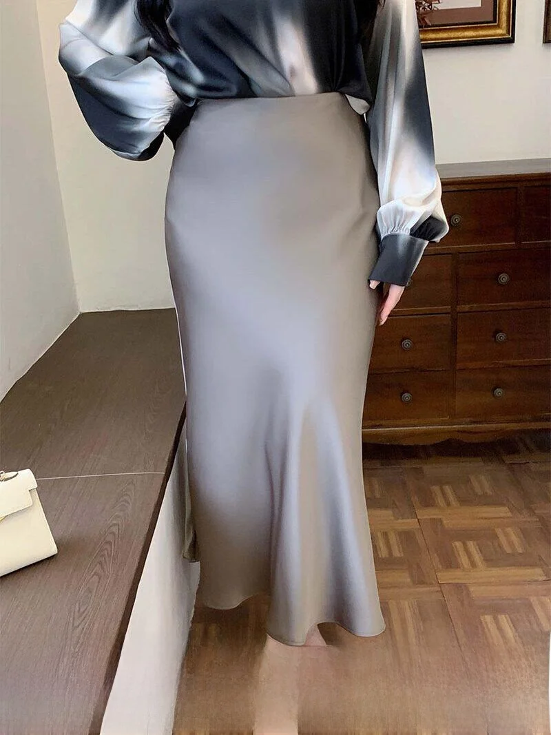 Mole Brand Satin Fish Tail Half Skirt for plus Size Women OL Style High Waist A-Line Midi Skirt Spring New Arrival
Mole Brand Satin Fish Tail Half Skirt for plus Size Women OL Style High Waist A-Line Midi Skirt Spring New Arrival