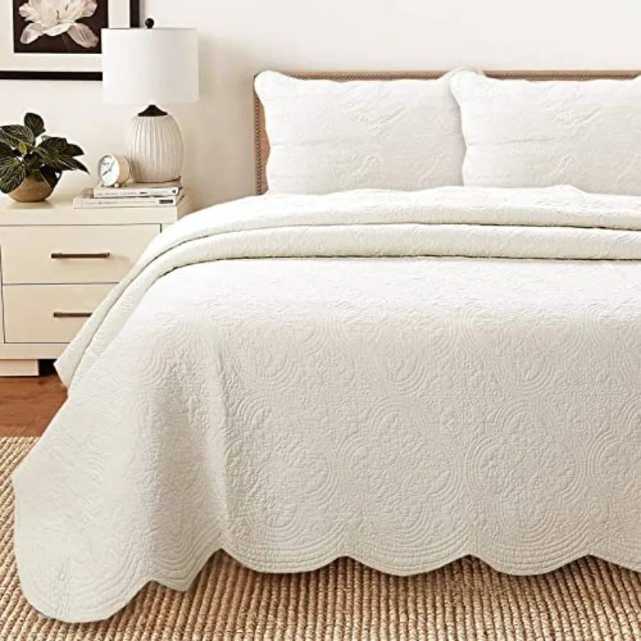 100% Cotton Medallion Off White Matelasse Embossed Bedding Quilt Set Reversible Lightweight Bedspread Coverlet for All Season p
100% Cotton Medallion Off White Matelasse Embossed Bedding Quilt Set Reversible Lightweight Bedspread Coverlet for All Season p