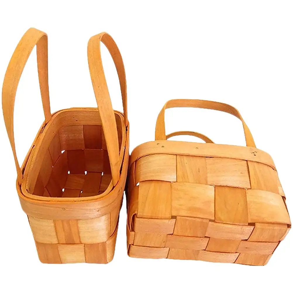 2 Pcs Small Woven Baskets Handmade Storage Vegetable Wooden Portable Decorative Baskets for Flowers Home Office
2 Pcs Small Woven Baskets Handmade Storage Vegetable Wooden Portable Decorative Baskets for Flowers Home Office