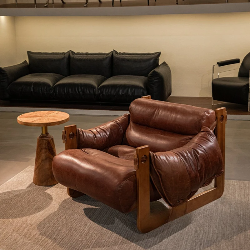 Nordic leather light luxury reading chair medieval retro Jersey series living room bedroom high solid wood leather leisure chair
Nordic leather light luxury reading chair medieval retro Jersey series living room bedroom high solid wood leather leisure chair