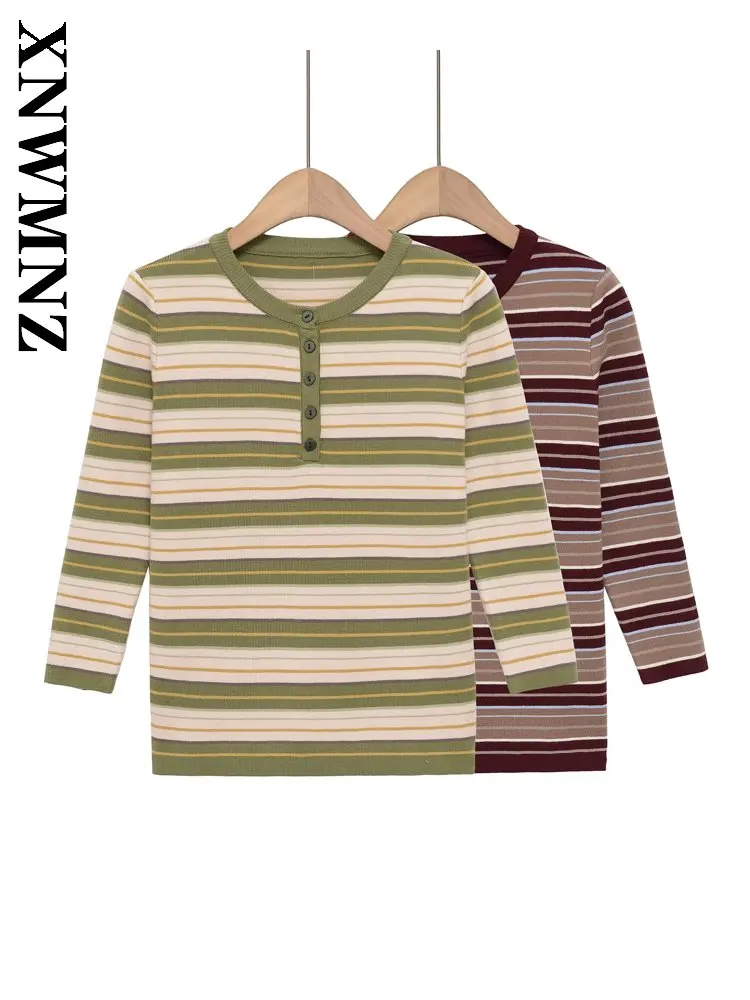 XNWMNZ 2026 Летний женский модный винтажный вязаный пуловер с круглым вырезом и длинными рукавами, с принтом, повседневный, в стиле преппи, приталенный свитер для женщин
XNWMNZ 2026 Летний женский модный винтажный вязаный пуловер с круглым вырезом и длинными рукавами, с принтом, повседневный, в стиле преппи, приталенный свитер для женщин