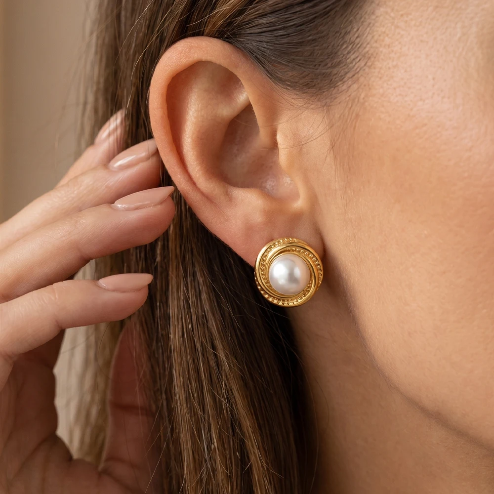 Minimalist Imitation Pearl Stainless Steel Stud Earrings for Women Gold Color Small Ear Studs Vintage Jewelry Statement Gifts
Minimalist Imitation Pearl Stainless Steel Stud Earrings for Women Gold Color Small Ear Studs Vintage Jewelry Statement Gifts