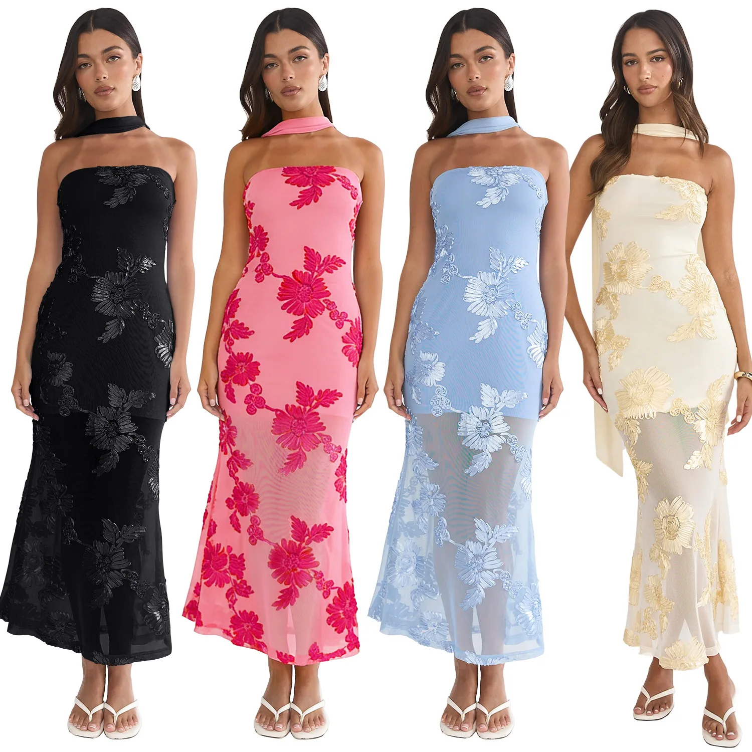 EINY Women Backless Slim Gowns Sexy Strapless Mesh Embroidered Party Dresses Elegant Sleeveless Hight Waist Prom Long Dress y2k
EINY Women Backless Slim Gowns Sexy Strapless Mesh Embroidered Party Dresses Elegant Sleeveless Hight Waist Prom Long Dress y2k