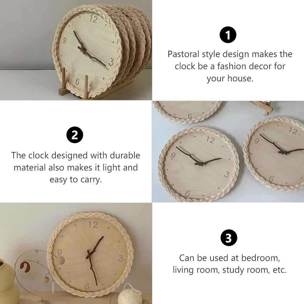 Rattan Wove Clock Creative Mute Wall Quartz Clocks Round Retro Decor Silent Bedroom Living Room Wooden Material Precise Time
Rattan Wove Clock Creative Mute Wall Quartz Clocks Round Retro Decor Silent Bedroom Living Room Wooden Material Precise Time