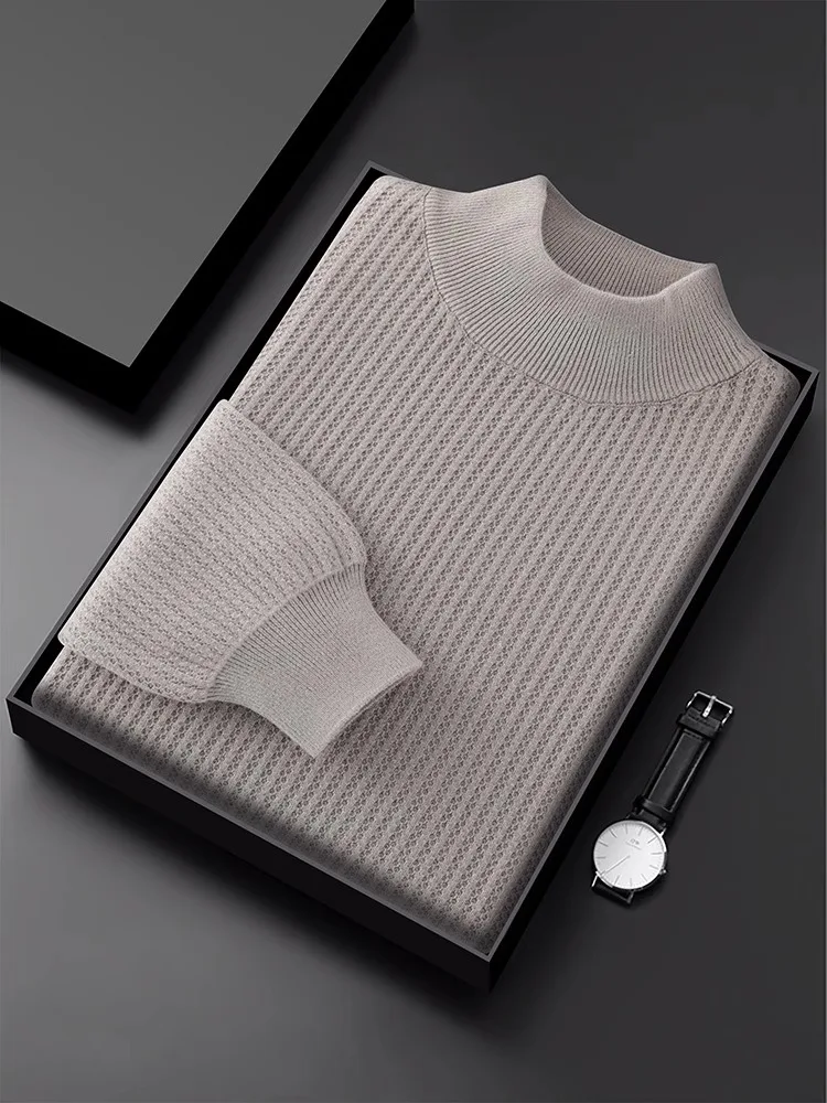 Мужской вязаный свитер из 100% чистого хлопка, осенний утепленный свитер с высоким воротником, модная повседневная кофта с длинным рукавом
Мужской вязаный свитер из 100% чистого хлопка, осенний утепленный свитер с высоким воротником, модная повседневная кофта с длинным рукавом