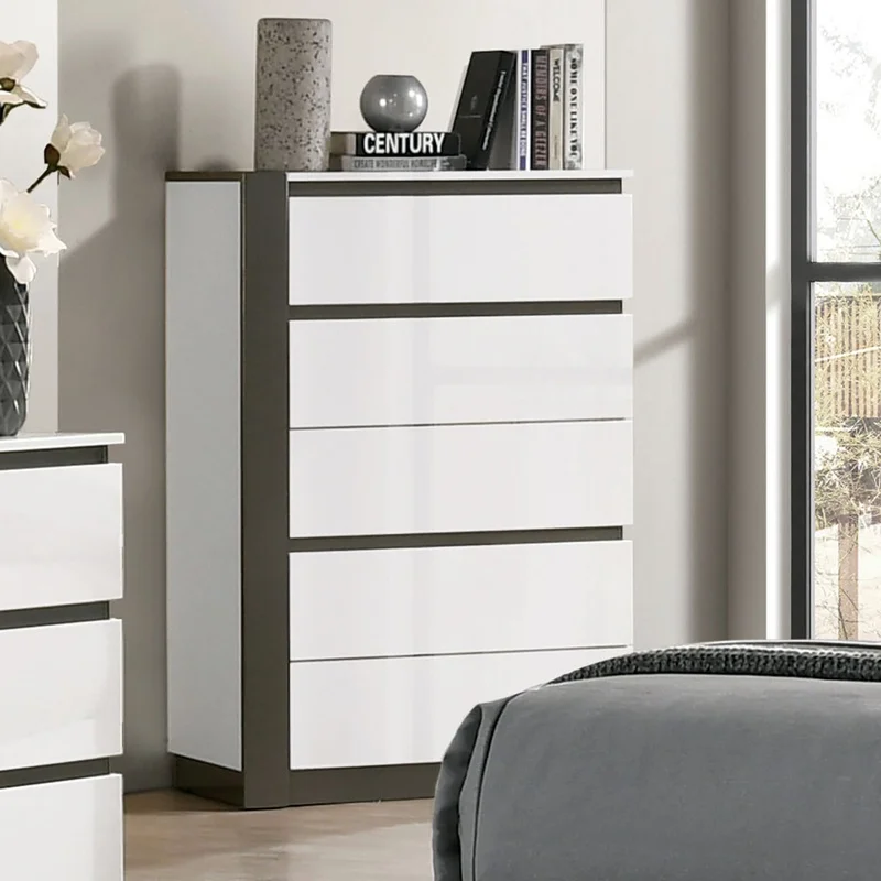 Modern 1pc Cabinet Drawer Pulls with High Gloss Finish, Ball Bearing Slides, Metallic Accents in White and Gray
Modern 1pc Cabinet Drawer Pulls with High Gloss Finish, Ball Bearing Slides, Metallic Accents in White and Gray