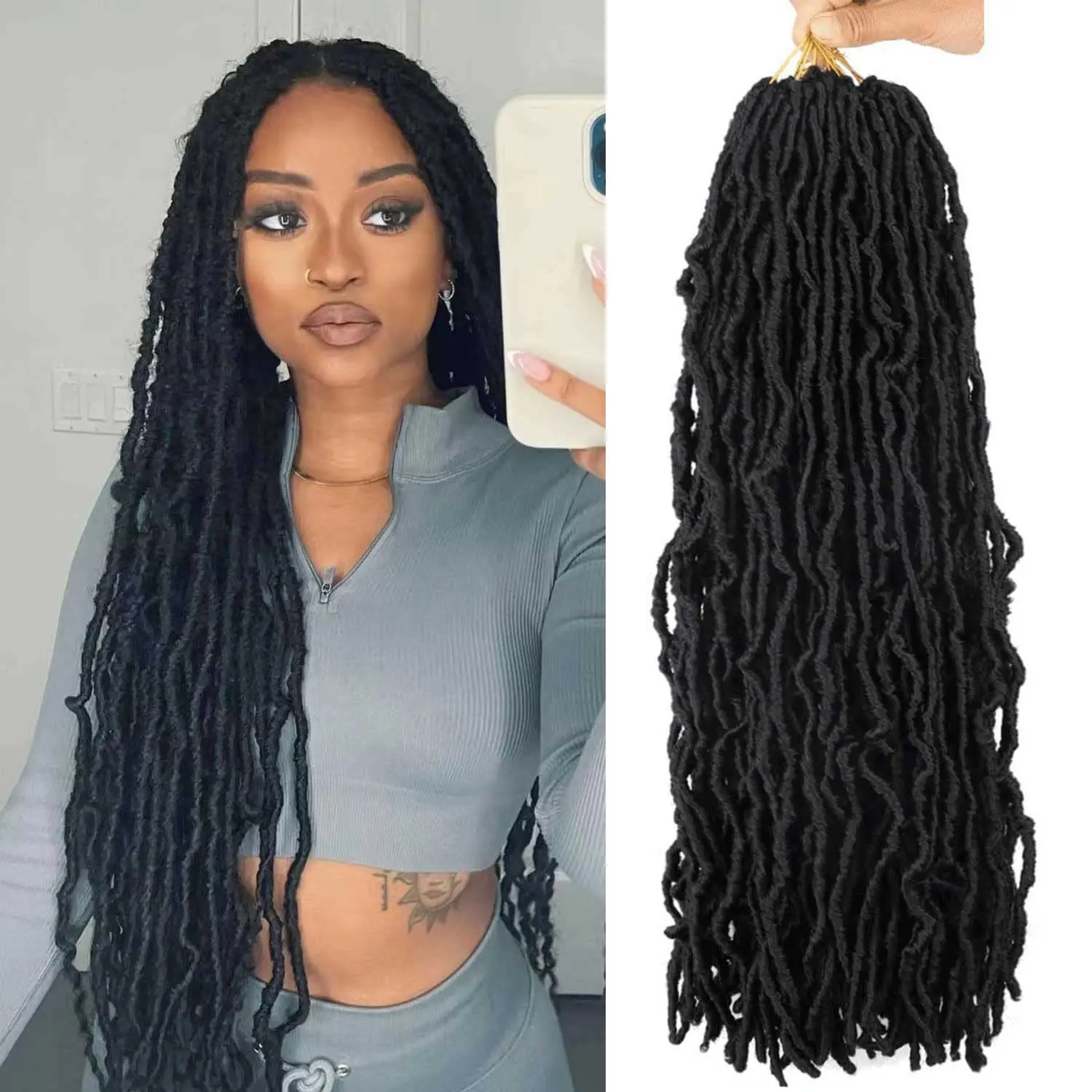 6 Packs 24 Inch Soft Locs Crochet Hair Pre Looped Faux Locs Crochet Braids Goddess Locs Dreadlocs Synthetic Hair For Black Wome
6 Packs 24 Inch Soft Locs Crochet Hair Pre Looped Faux Locs Crochet Braids Goddess Locs Dreadlocs Synthetic Hair For Black Wome
