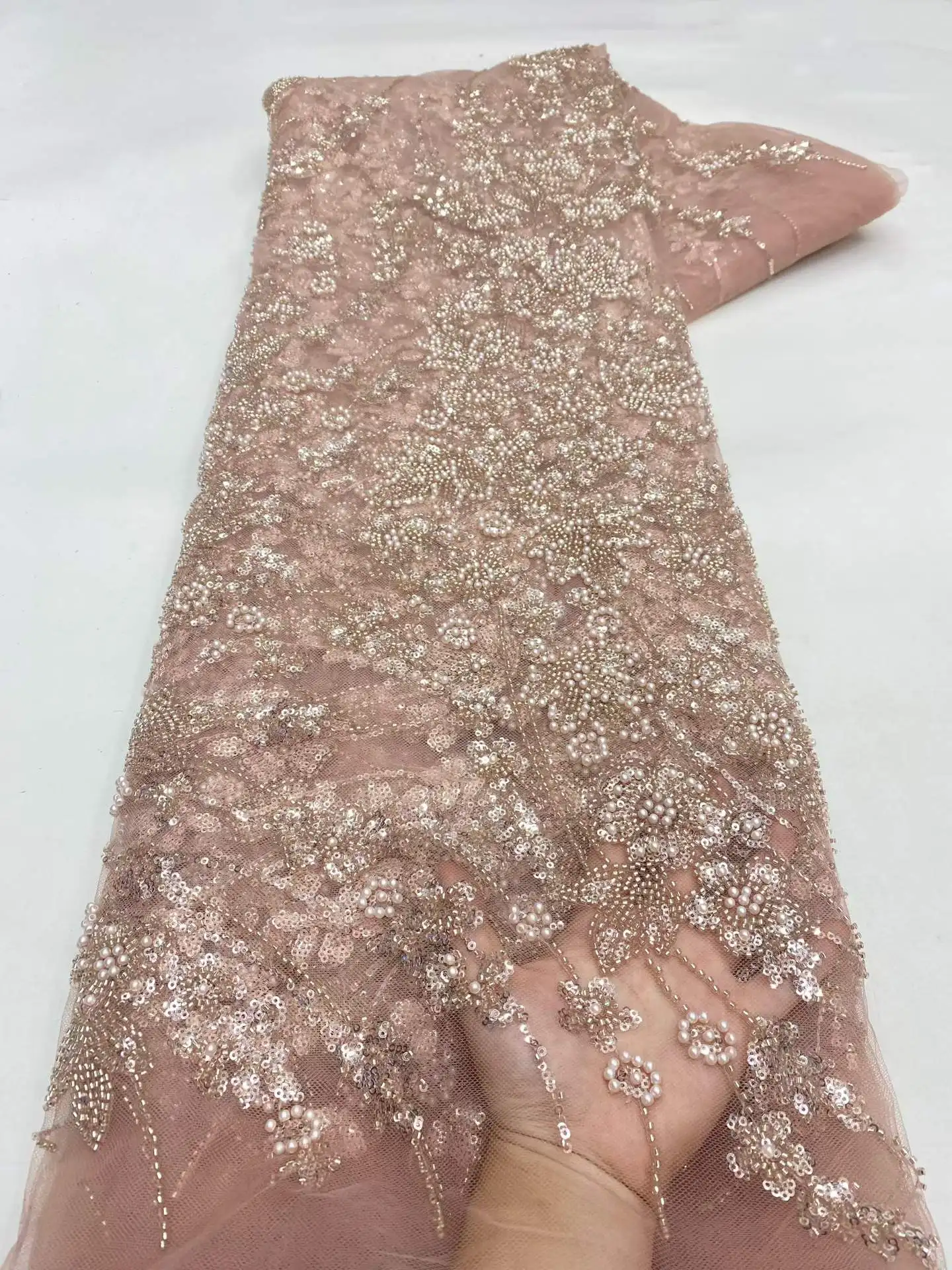 Elegant Lace Fabric 2026 High Quality French Flower Sequins Embroidery Beads Tulle Lace Fabric For Party Wedding Dress 5 yards
Elegant Lace Fabric 2026 High Quality French Flower Sequins Embroidery Beads Tulle Lace Fabric For Party Wedding Dress 5 yards