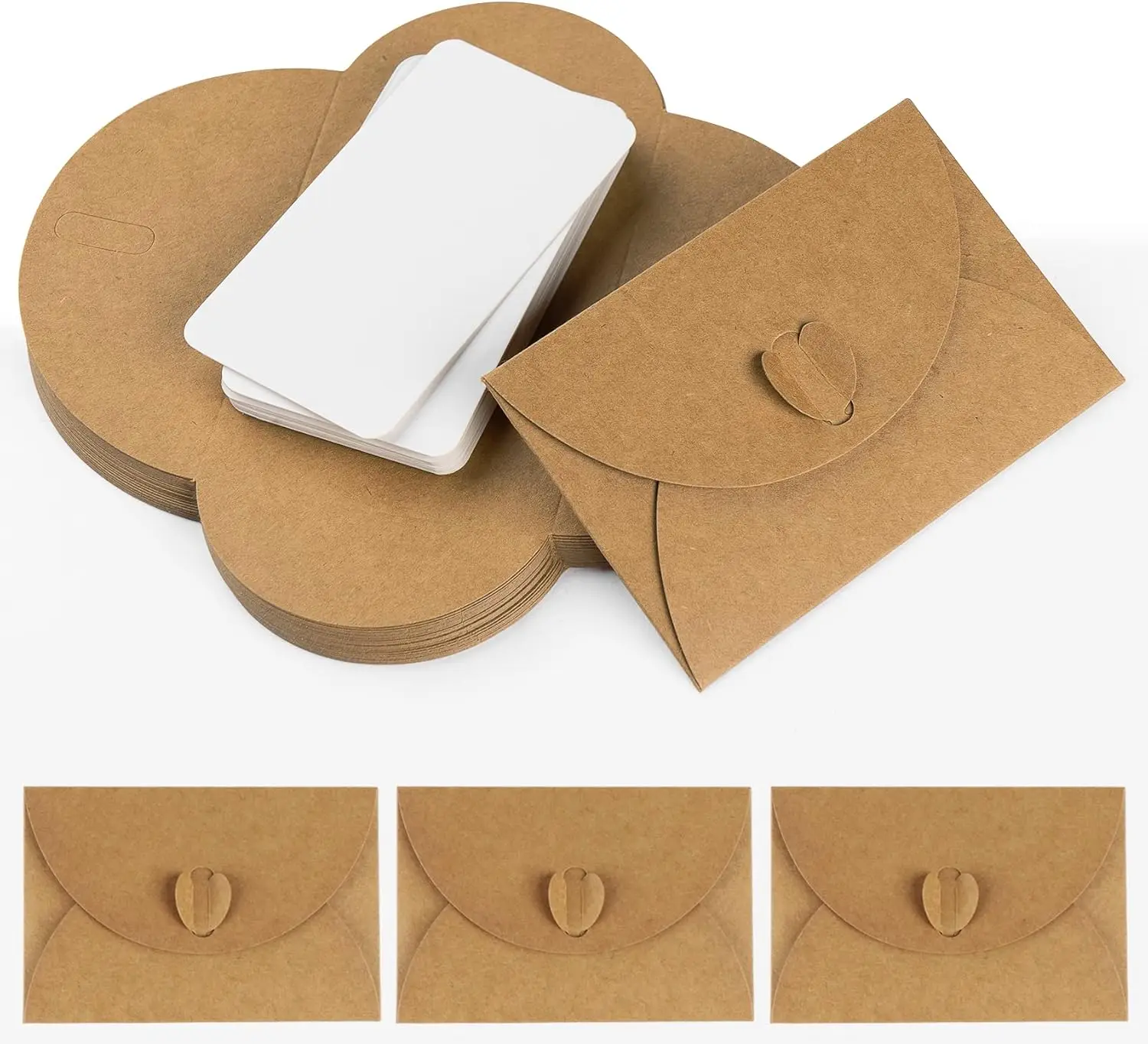 25 Kraft Paper Mini Envelopes with Heart Clasp for Gift Cards, Weddings, and Greeting Cards (4.1x2.8 Inch)
25 Kraft Paper Mini Envelopes with Heart Clasp for Gift Cards, Weddings, and Greeting Cards (4.1x2.8 Inch)