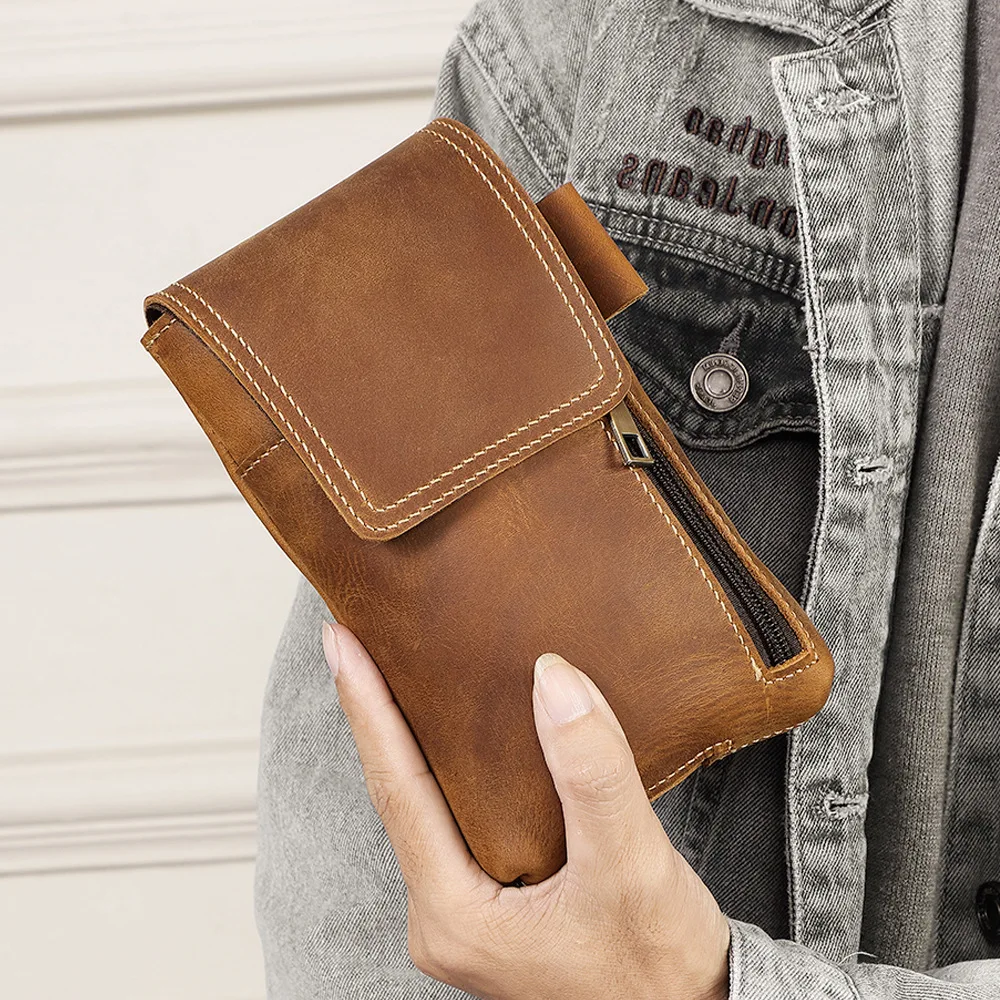 Fromthenon Top Layer Cowhide Men's Small Waist Pack Retro Multi-function Magnetic Phone Hanging Outside Storage Bag
Fromthenon Top Layer Cowhide Men's Small Waist Pack Retro Multi-function Magnetic Phone Hanging Outside Storage Bag