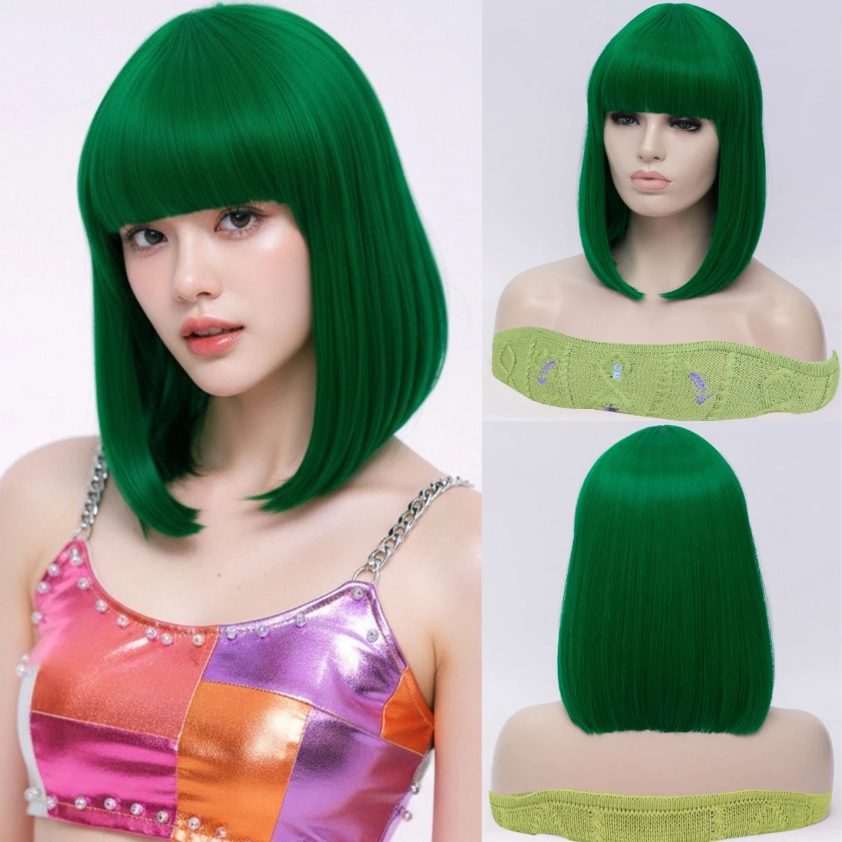 Green Short Straight Synthetic Wig with Bangs Bob Hair Wigs for Women Heat Resistant Cosplay Daily Party
Green Short Straight Synthetic Wig with Bangs Bob Hair Wigs for Women Heat Resistant Cosplay Daily Party