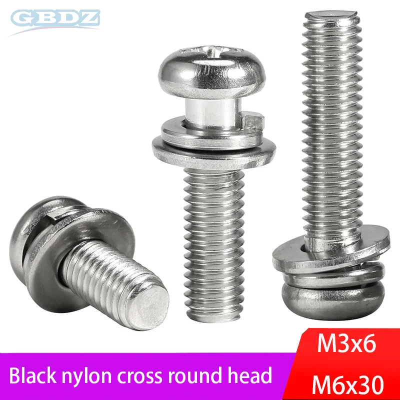 316 Stainless Steel Cross Round Head Three Combination Screws M3/M4/M5/M6 Rust And Corrosion Resistant
316 Stainless Steel Cross Round Head Three Combination Screws M3/M4/M5/M6 Rust And Corrosion Resistant