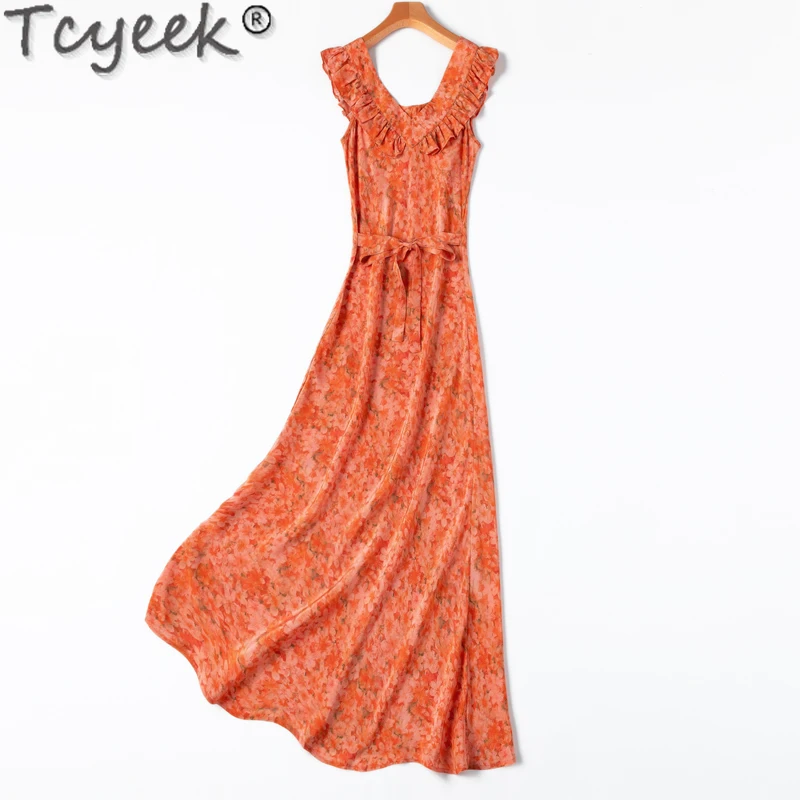 Tcyeek 100% Real Mulberry Silk Elegant Women's Dresses Maxi Dresses for Women Clothes 2024 Summer Beach Dress Vestidos De Mujer
Tcyeek 100% Real Mulberry Silk Elegant Women's Dresses Maxi Dresses for Women Clothes 2024 Summer Beach Dress Vestidos De Mujer