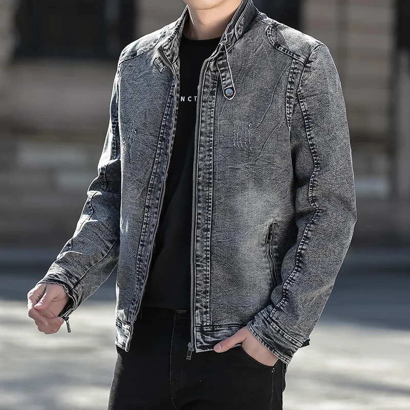 Пальто мужские Крутые красивые мото-джинсовые куртки с воротником-стойкой Slim Fit Джинсовые пальто из искусственной кожи Высококачественные мужские повседневные куртки на молнии в стиле панк
Пальто мужские Крутые красивые мото-джинсовые куртки с воротником-стойкой Slim Fit Джинсовые пальто из искусственной кожи Высококачественные мужские повседневные куртки на молнии в стиле панк