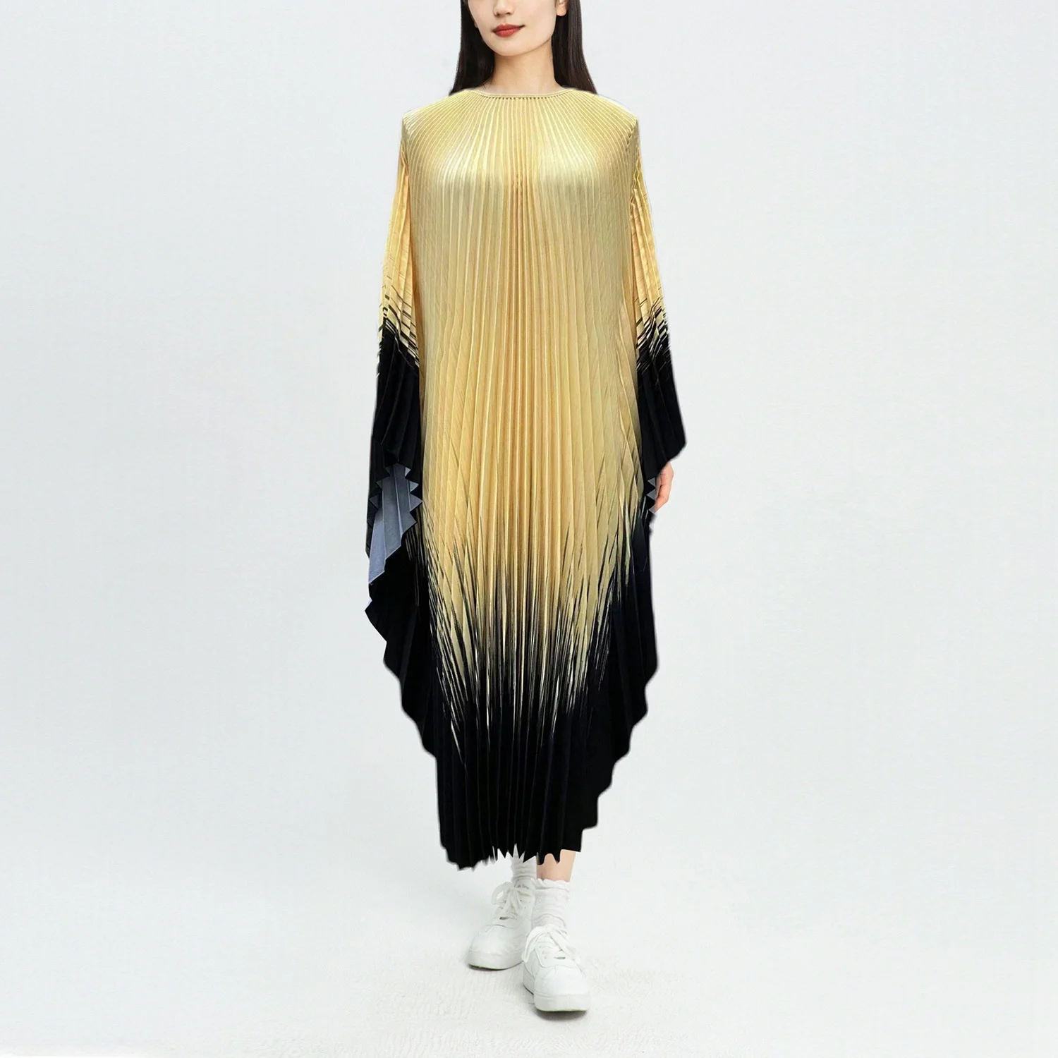 Fashionable Gradient Color A-Line Batwing Sleeve Long Dress Women's Elegant Pleated Skirt Modern Style Long Sleeve round Neck
Fashionable Gradient Color A-Line Batwing Sleeve Long Dress Women's Elegant Pleated Skirt Modern Style Long Sleeve round Neck