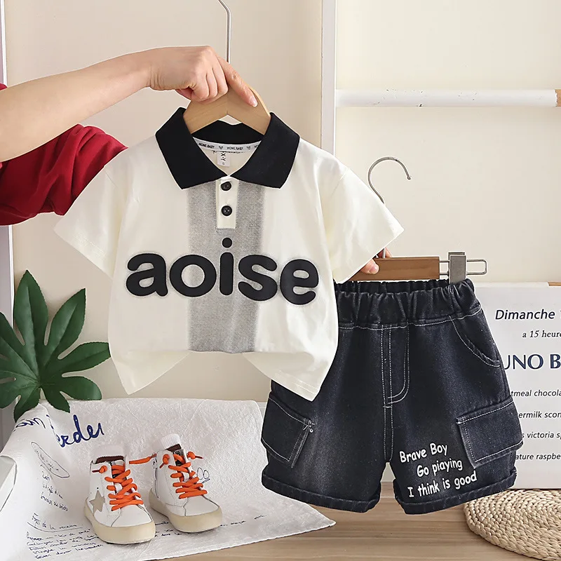 2026 Summer Toddler Boys 2pcs Outfit New Baby Boy Letter Print Polo Shirts and Denim Shorts Set Kids Casual Fashion Clothes 0-5T
2026 Summer Toddler Boys 2pcs Outfit New Baby Boy Letter Print Polo Shirts and Denim Shorts Set Kids Casual Fashion Clothes 0-5T