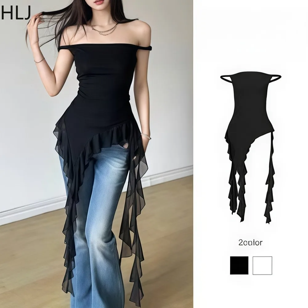 HLJ Y2K Women White Asymmetric Ruffle Mesh Trim Tube Top Off Shoulder Ruched Bodycon Sleeveless Blouse for Nightclub Party New
HLJ Y2K Women White Asymmetric Ruffle Mesh Trim Tube Top Off Shoulder Ruched Bodycon Sleeveless Blouse for Nightclub Party New