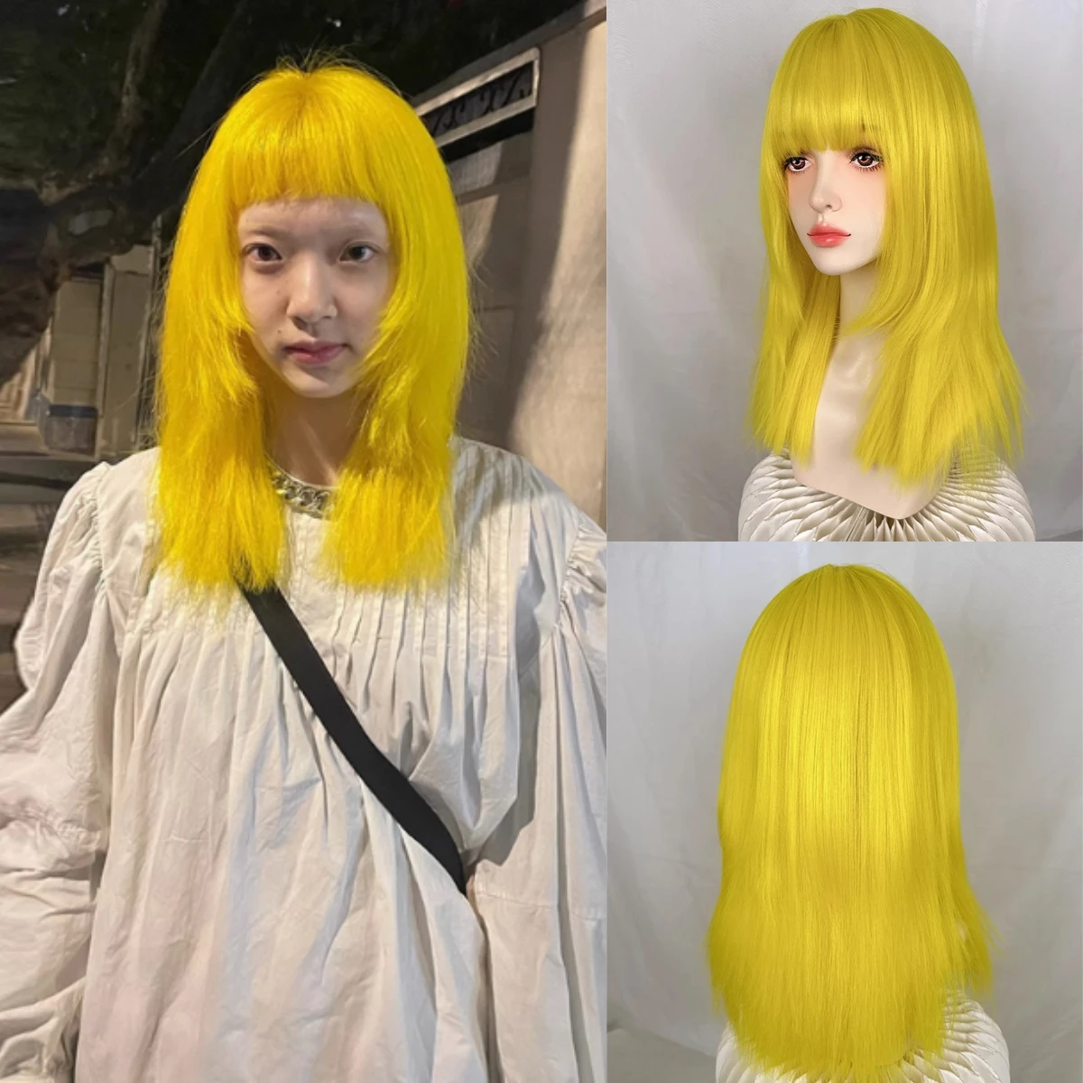 GAKA Synthetic Long Straight Women Yellow Wig Cosplay Lolita Fluffy Layered Heat Resistant Wig with Bangs for Daily Party
GAKA Synthetic Long Straight Women Yellow Wig Cosplay Lolita Fluffy Layered Heat Resistant Wig with Bangs for Daily Party