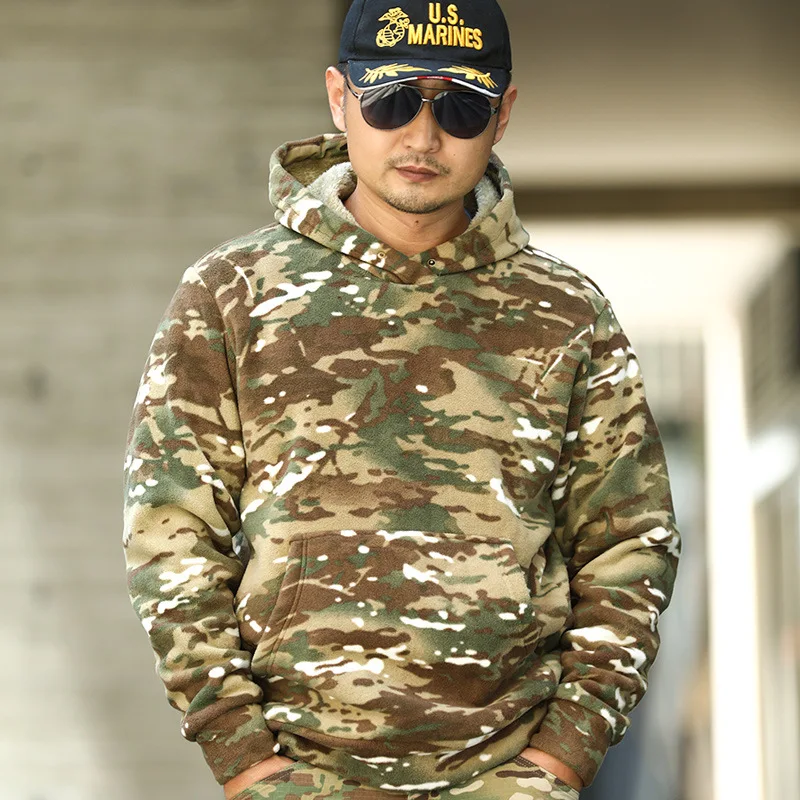 2023 Men's New Camouflage Tactical Sweatshirt Flannel Hooded Pullover Tops Loose Casual Blouse Big Pockets Long-sleeve Tops
2023 Men's New Camouflage Tactical Sweatshirt Flannel Hooded Pullover Tops Loose Casual Blouse Big Pockets Long-sleeve Tops