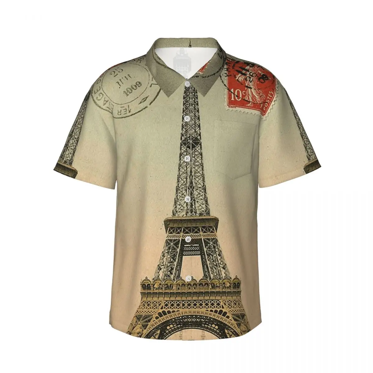 Eiffel Tower Vintage French Postcard Men's Shirts Hawaiian Short Sleeve Shirt Casual Button Tops for Summer Beach
Eiffel Tower Vintage French Postcard Men's Shirts Hawaiian Short Sleeve Shirt Casual Button Tops for Summer Beach
