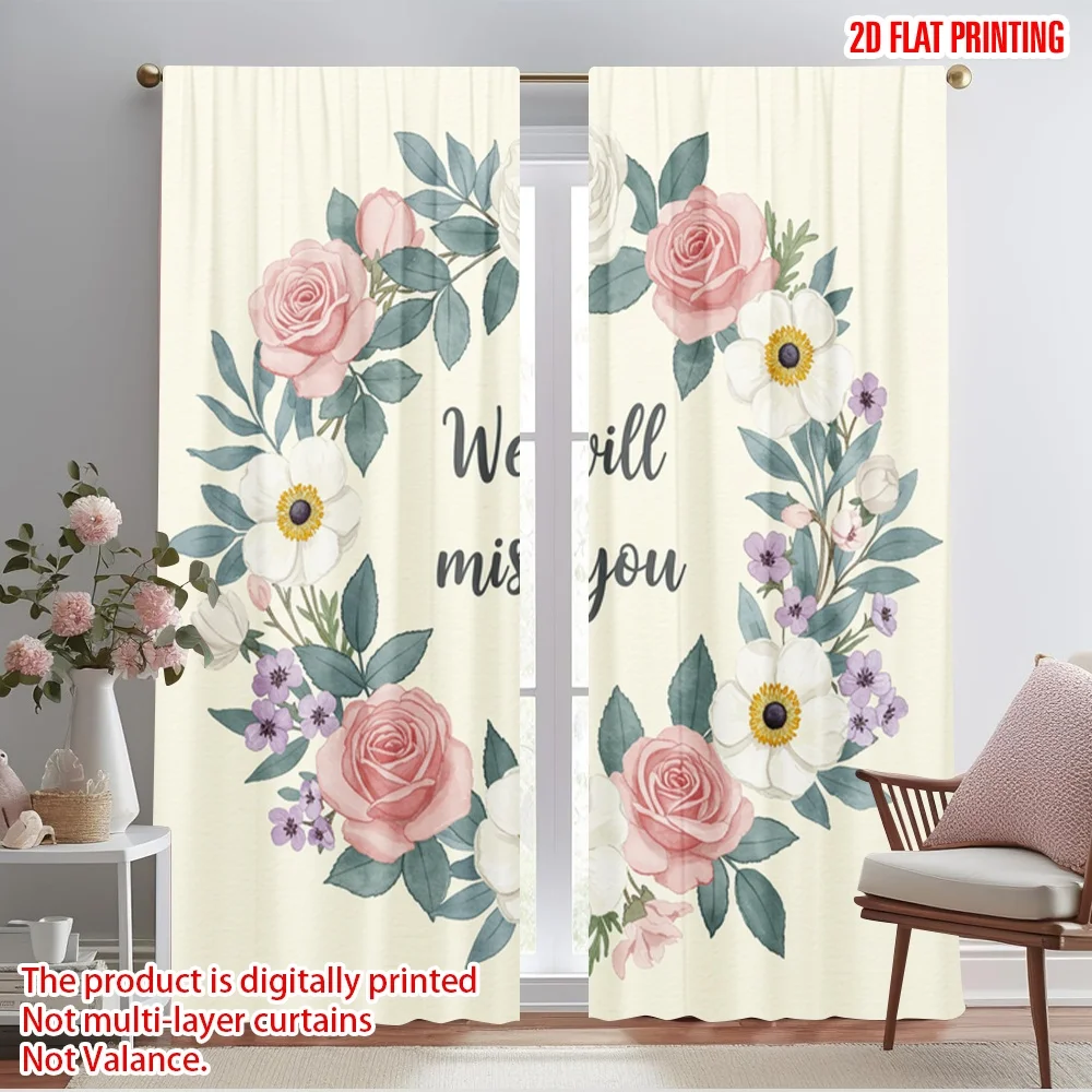 2pcs 2D flat printing Curtains Watercolor floral wreath farewell goodbye Polyester Without Electricity Party Decorations for
2pcs 2D flat printing Curtains Watercolor floral wreath farewell goodbye Polyester Without Electricity Party Decorations for