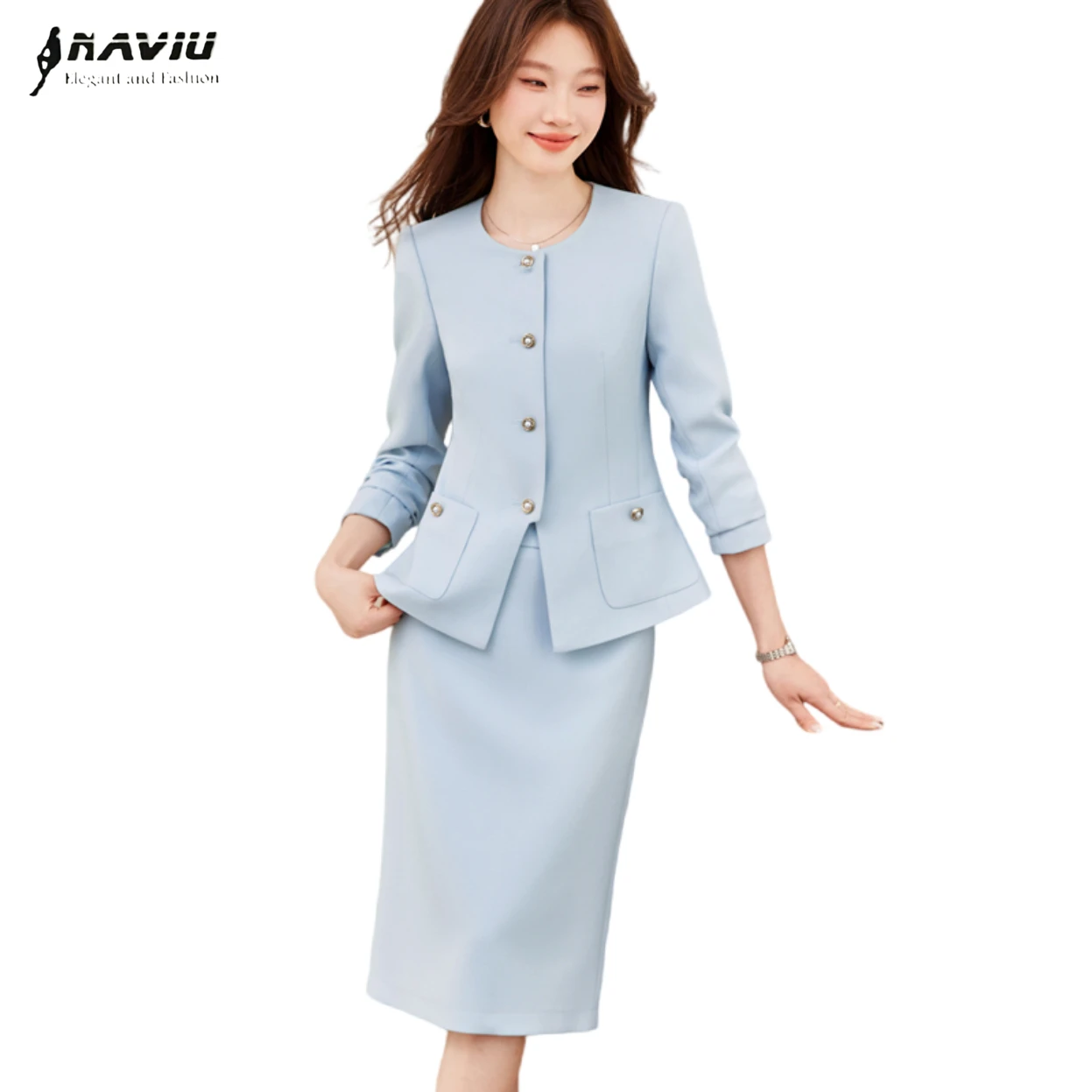 NAVIU Elegant Women Skirt Suit 2026 New Spring Fashion Single Breasted Long Sleeve Slim Blazer And Skirt Office Ladies Work Wear
NAVIU Elegant Women Skirt Suit 2026 New Spring Fashion Single Breasted Long Sleeve Slim Blazer And Skirt Office Ladies Work Wear