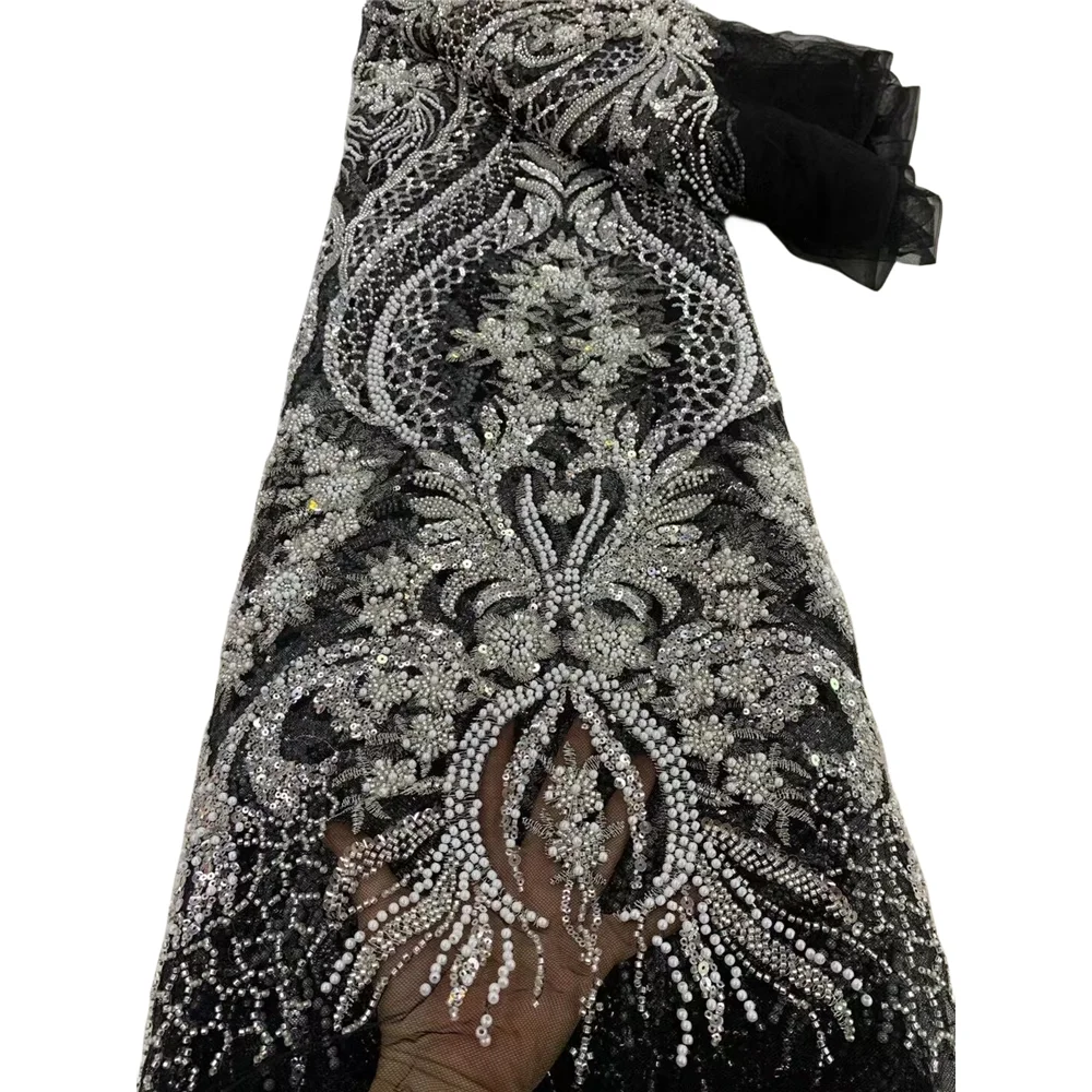 French African Lace Fabric S-1401683 With Beaded High Quality Embroidery For Women Wedding Dress Nigerian Lace Mesh Fabric
French African Lace Fabric S-1401683 With Beaded High Quality Embroidery For Women Wedding Dress Nigerian Lace Mesh Fabric
