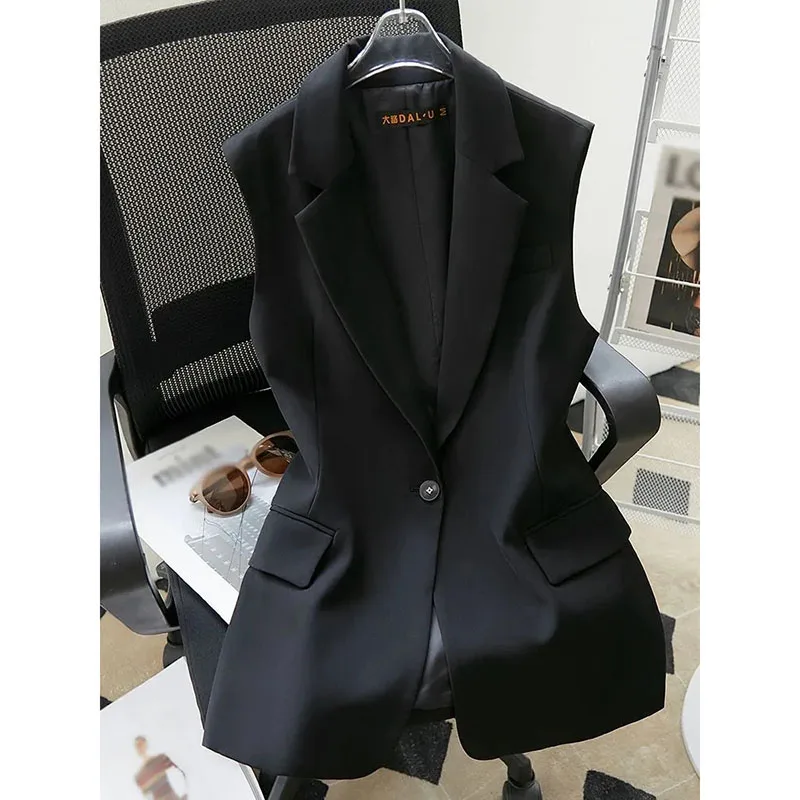 Wild Lined Blazer Vest Women's Sleeveless Jacket 2024 Spring Autumn New Female Korean Suit Vest Black Office Work Vest
Wild Lined Blazer Vest Women's Sleeveless Jacket 2024 Spring Autumn New Female Korean Suit Vest Black Office Work Vest