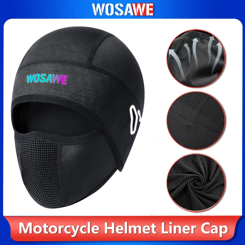 WOSAWE Sports Helmet Liner Ice Silk Hat Breathable Windproof Sports Balaclava Summer Headwear Motorcross Face Mask Cycling Cap
WOSAWE Sports Helmet Liner Ice Silk Hat Breathable Windproof Sports Balaclava Summer Headwear Motorcross Face Mask Cycling Cap