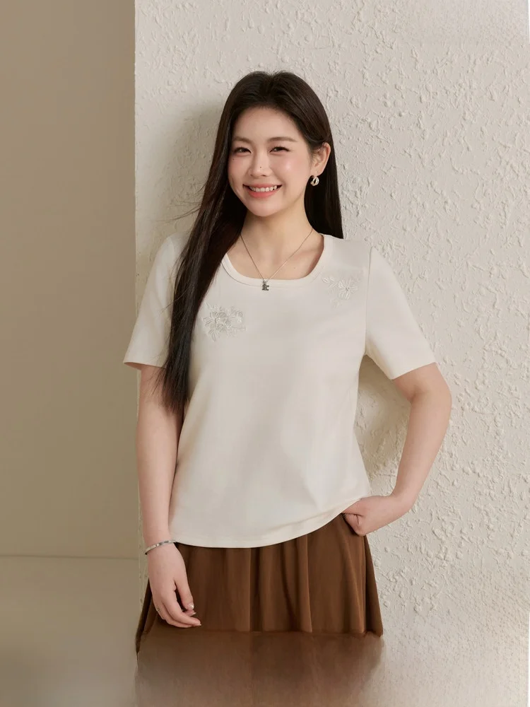 Faionable Square Collar plus Size T-irt Versatile Slimming Top for Women Spring New Arrival Comfortable Cotton Blend
Faionable Square Collar plus Size T-irt Versatile Slimming Top for Women Spring New Arrival Comfortable Cotton Blend