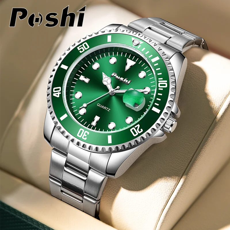 POSHI 991, роскошные кварцевые часы с ремешком из сплава, модные деловые мужские наручные часы с зеленым циферблатом и чехлом для даты, водонепроницаемые, можно вращать жизнь
POSHI 991, роскошные кварцевые часы с ремешком из сплава, модные деловые мужские наручные часы с зеленым циферблатом и чехлом для даты, водонепроницаемые, можно вращать жизнь