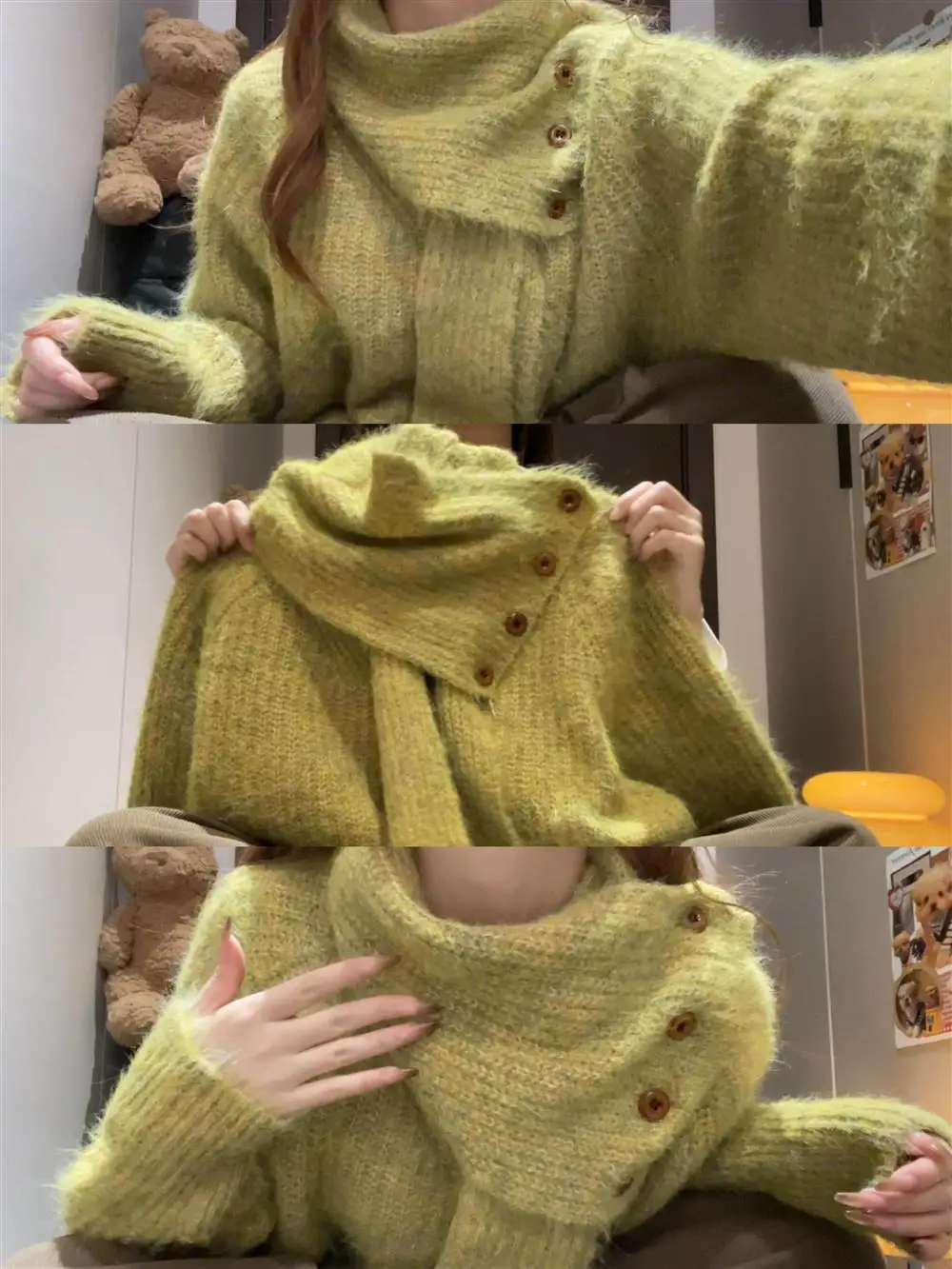 Женский свободный вязаный свитер-шарф с V-образным вырезом и высоким воротником, осенне-зимний, модный, повседневный, удобный, теплый, мягкий, средней плотности, Coolmax
Женский свободный вязаный свитер-шарф с V-образным вырезом и высоким воротником, осенне-зимний, модный, повседневный, удобный, теплый, мягкий, средней плотности, Coolmax