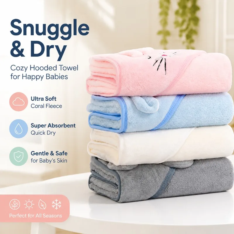 Cartoon Kids Hooded Bath Towel Embroidered Soft Absorbent Baby Bath Robe Full Body Warm Wrap Blanket Comfortable Infant Bathing
Cartoon Kids Hooded Bath Towel Embroidered Soft Absorbent Baby Bath Robe Full Body Warm Wrap Blanket Comfortable Infant Bathing