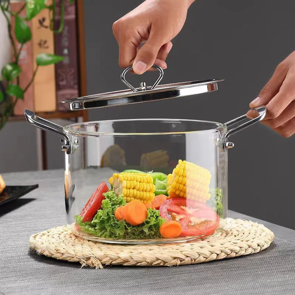 Modern High Borosilicate Glass Cooking Pot Transparent Minimalist Soup Pot Heat Resistant Dual Handles Glass Saucepan Home
Modern High Borosilicate Glass Cooking Pot Transparent Minimalist Soup Pot Heat Resistant Dual Handles Glass Saucepan Home