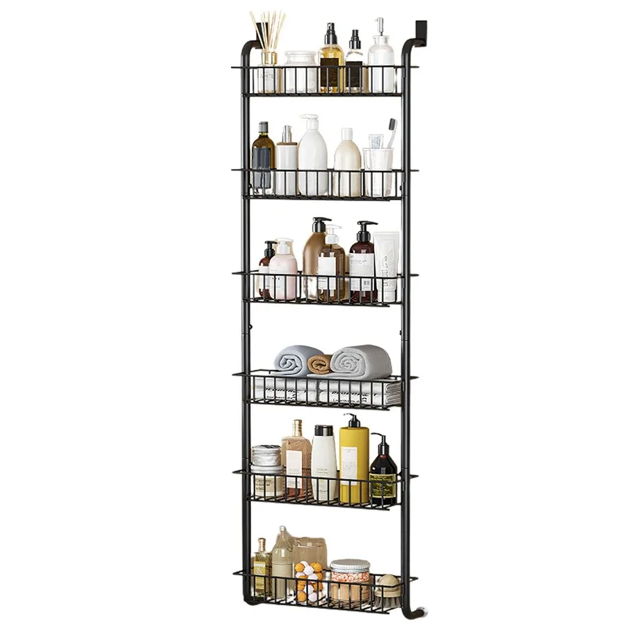 6 Tier Over Door Pantry Organizer Hanging Hooks Door Storage Rack Carbon Steel Basket 62.99in Over Door Shelf for Kitchen Bathr
6 Tier Over Door Pantry Organizer Hanging Hooks Door Storage Rack Carbon Steel Basket 62.99in Over Door Shelf for Kitchen Bathr