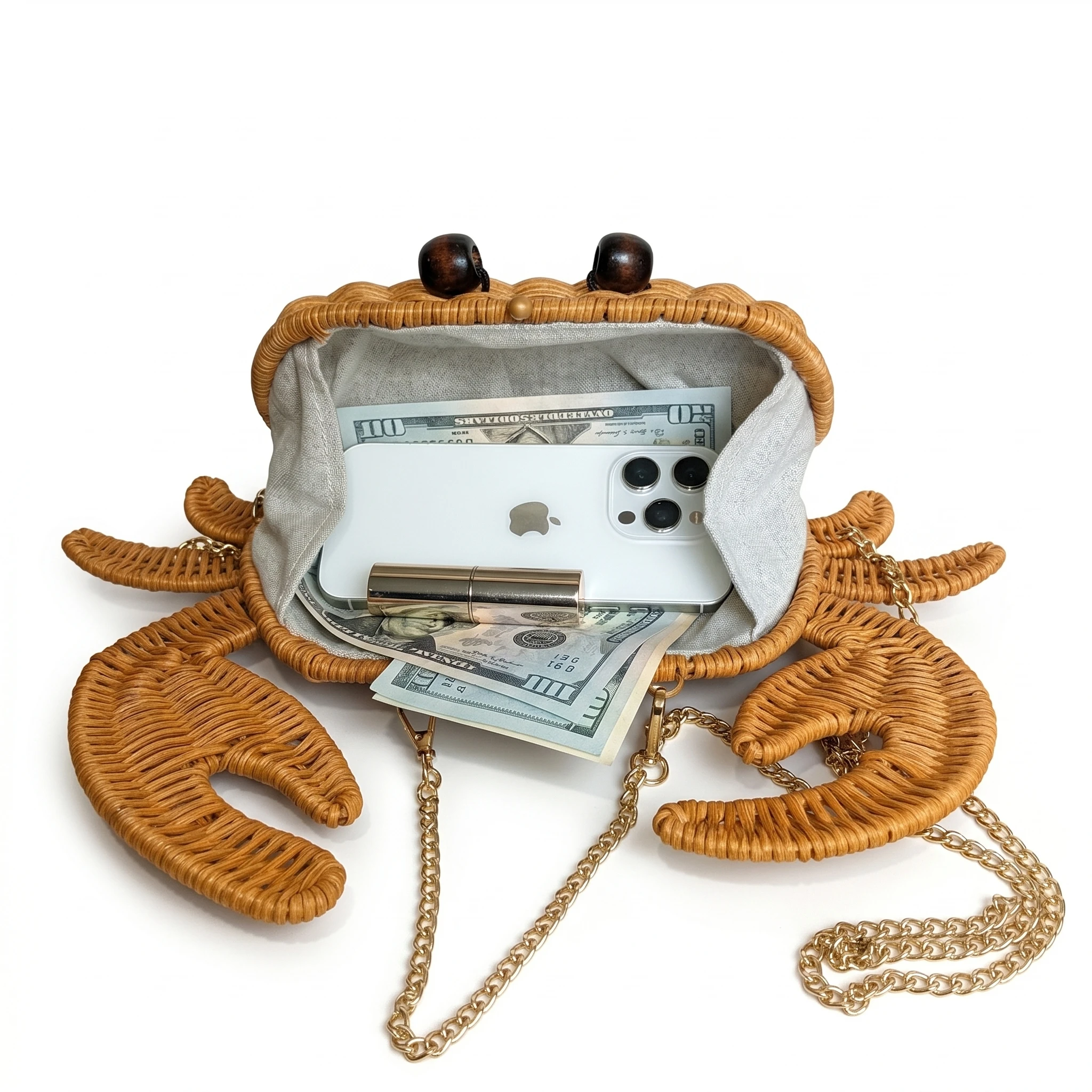 Crab Shaped Rattan Bag Magnetic Closure, Handmade Woven Crossbody Purse for Women Beach | Handmade
Crab Shaped Rattan Bag Magnetic Closure, Handmade Woven Crossbody Purse for Women Beach | Handmade