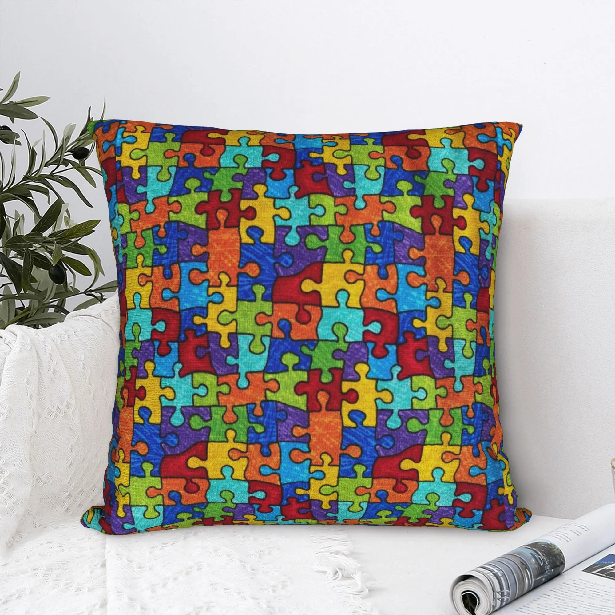 Pillow Cover Autism Awareness Rainbow Puzzle Crayon Style Fashion Pillow Case For Office Car Home Decor Pillowcases
Pillow Cover Autism Awareness Rainbow Puzzle Crayon Style Fashion Pillow Case For Office Car Home Decor Pillowcases