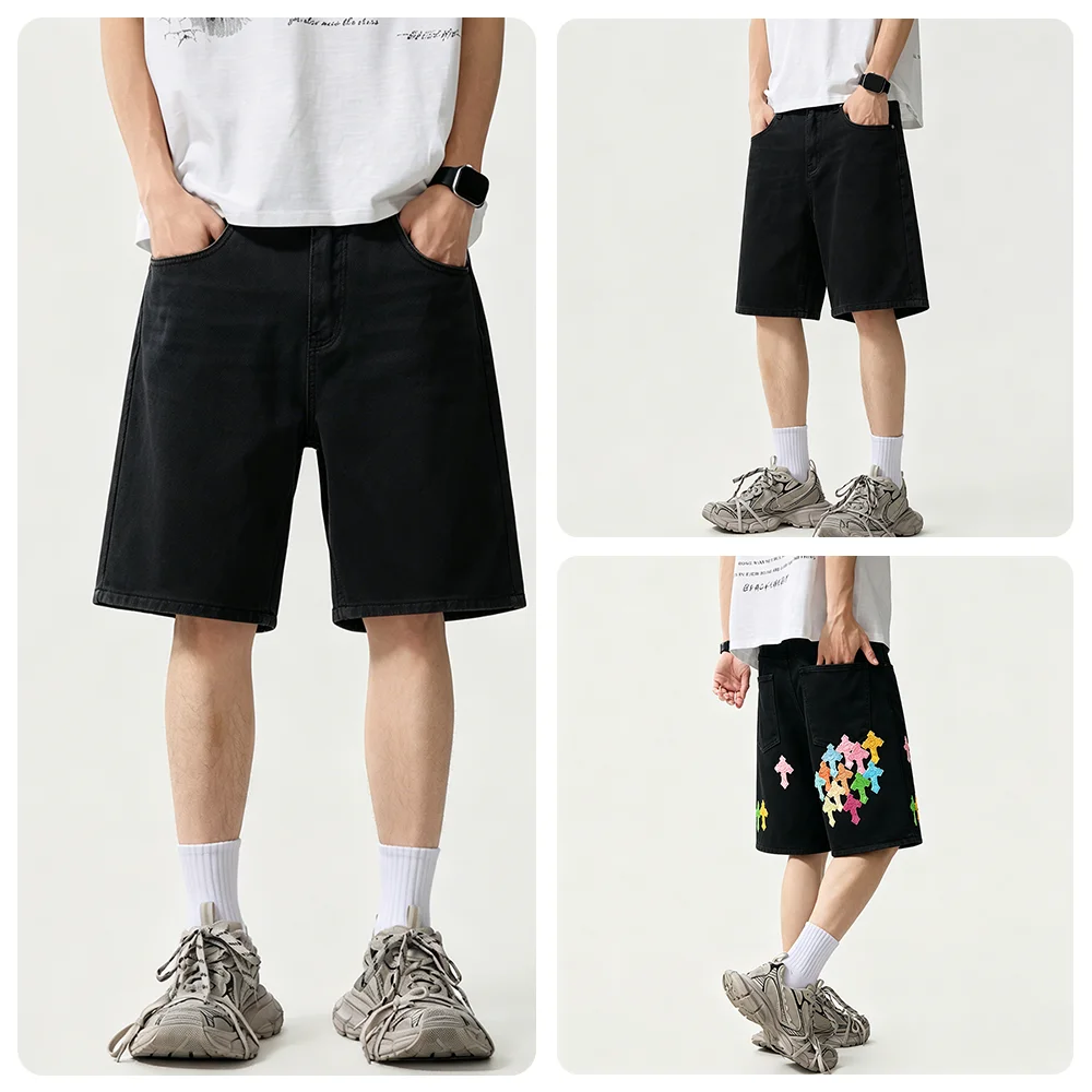 Men Fashion Hip Hip Denim Loose Casual Wide Leg Jeans Shorts Jorts Man Streetwear Straight Short Jeans Pants
Men Fashion Hip Hip Denim Loose Casual Wide Leg Jeans Shorts Jorts Man Streetwear Straight Short Jeans Pants