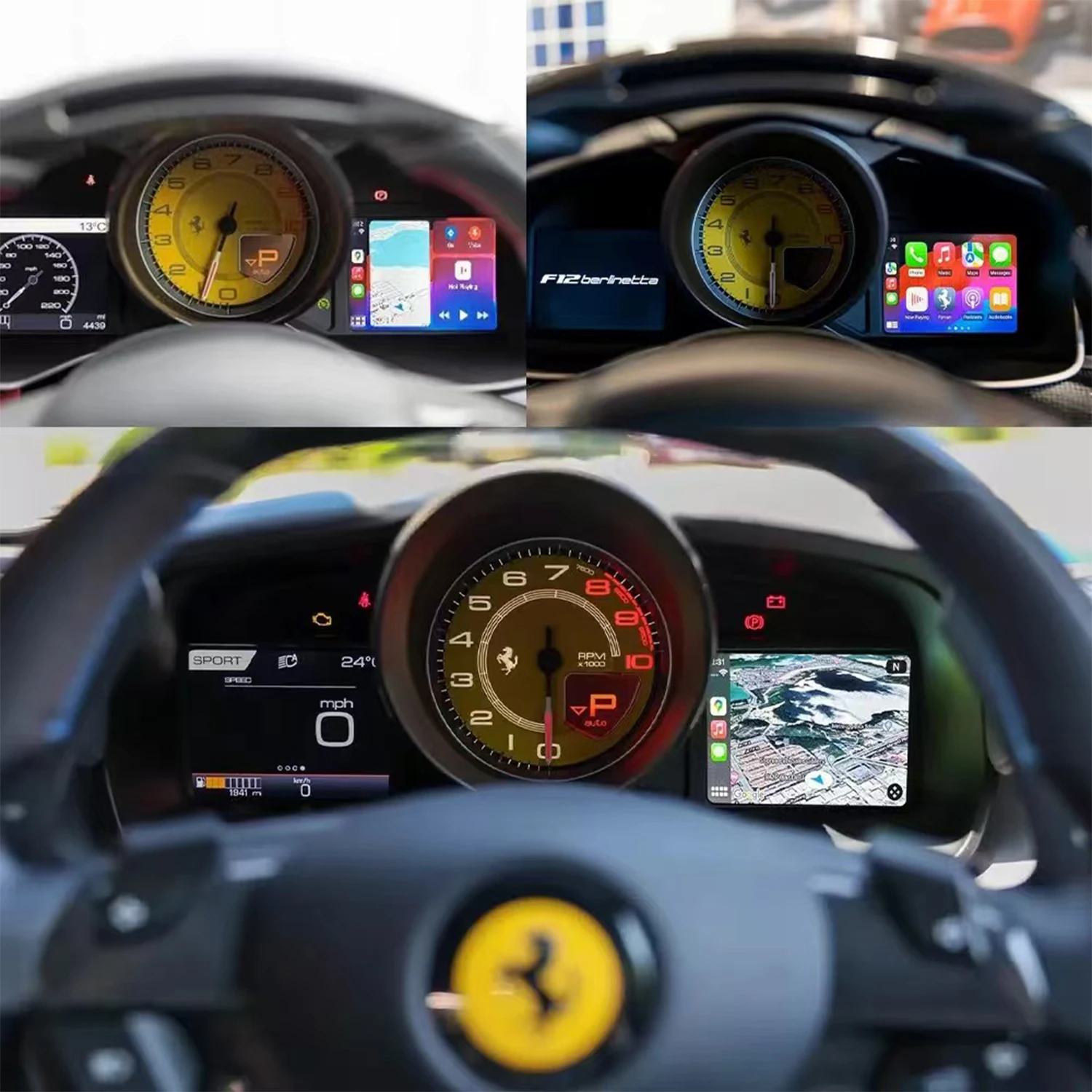 F12 F488 Auto Electronics Navigation & GPS Wireless Carplay Android Auto for Ferrari Auto Integration Kits 2012 - 2018