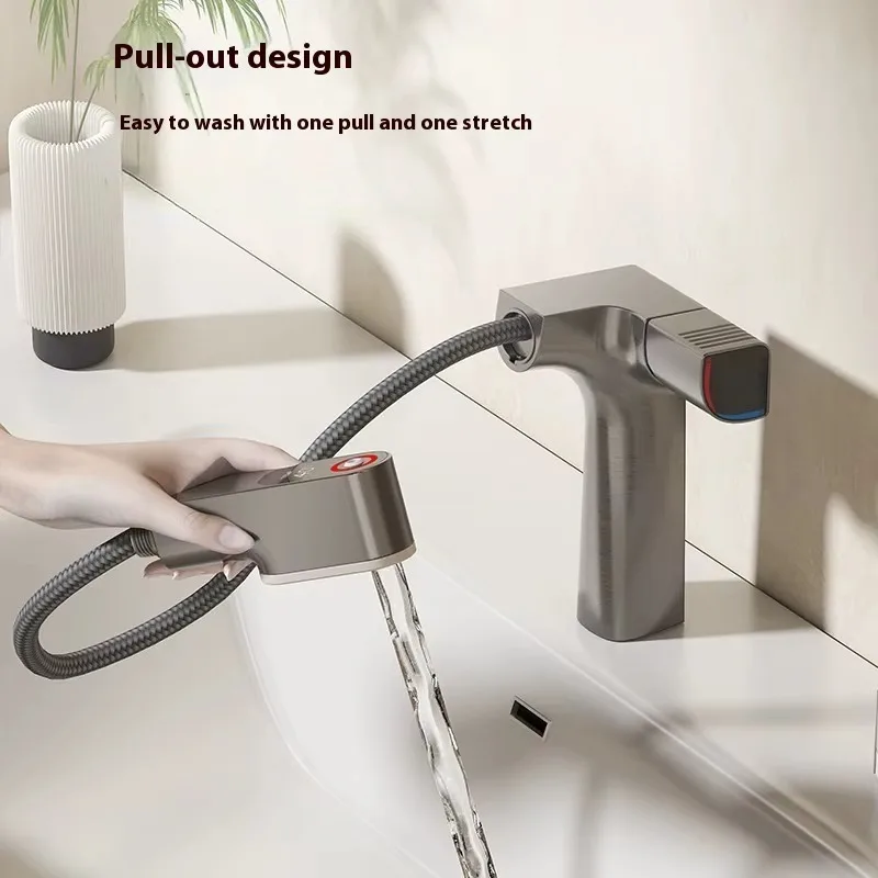 Basin Faucet Pull-out Digital Display Full Copper Filter Hot and Cold Faucet
Basin Faucet Pull-out Digital Display Full Copper Filter Hot and Cold Faucet