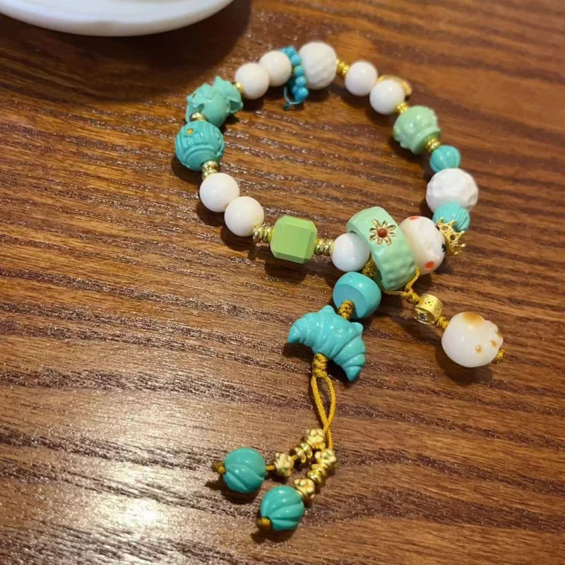 Turquoise With Bone Round Beads Accessories Meteorite Flexible Ring Multi-Matching
Turquoise With Bone Round Beads Accessories Meteorite Flexible Ring Multi-Matching
