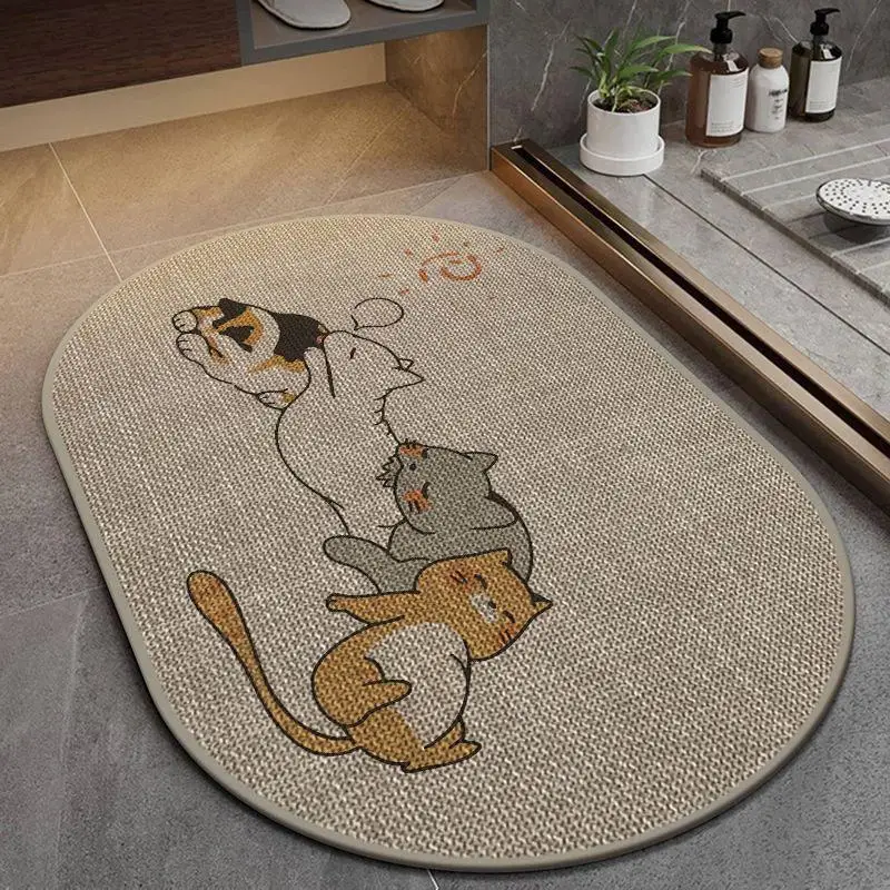 Cartoon Bathroom Rug Linen Woven Floor Mat Toilet Water Absorbent Quick Dry Foot Pad Bathroom Entrance Anti-Fall Anti-Slip Mat
Cartoon Bathroom Rug Linen Woven Floor Mat Toilet Water Absorbent Quick Dry Foot Pad Bathroom Entrance Anti-Fall Anti-Slip Mat