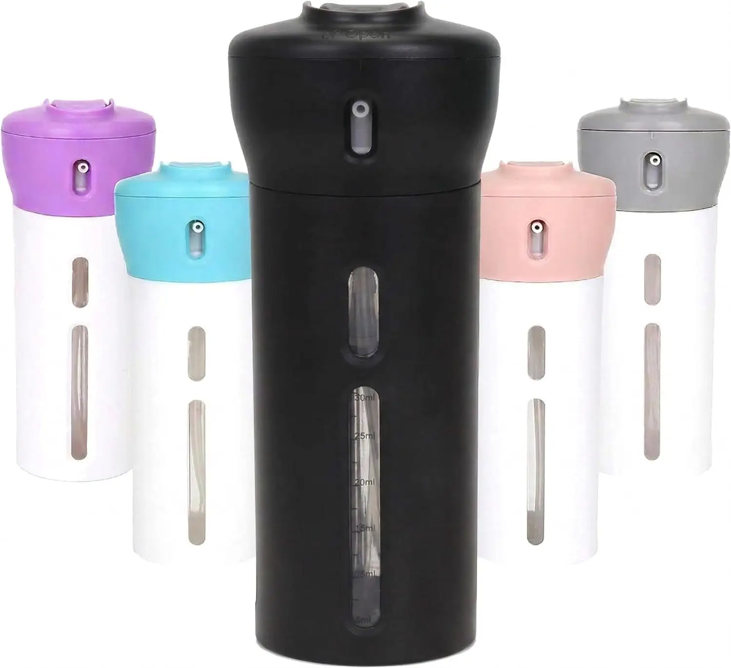 4-in-1 Travel Dispenser Bottle, TSA Approved, Leak Proof, Reusable 1.4 oz Containers for Toiletries (Black)
4-in-1 Travel Dispenser Bottle, TSA Approved, Leak Proof, Reusable 1.4 oz Containers for Toiletries (Black)