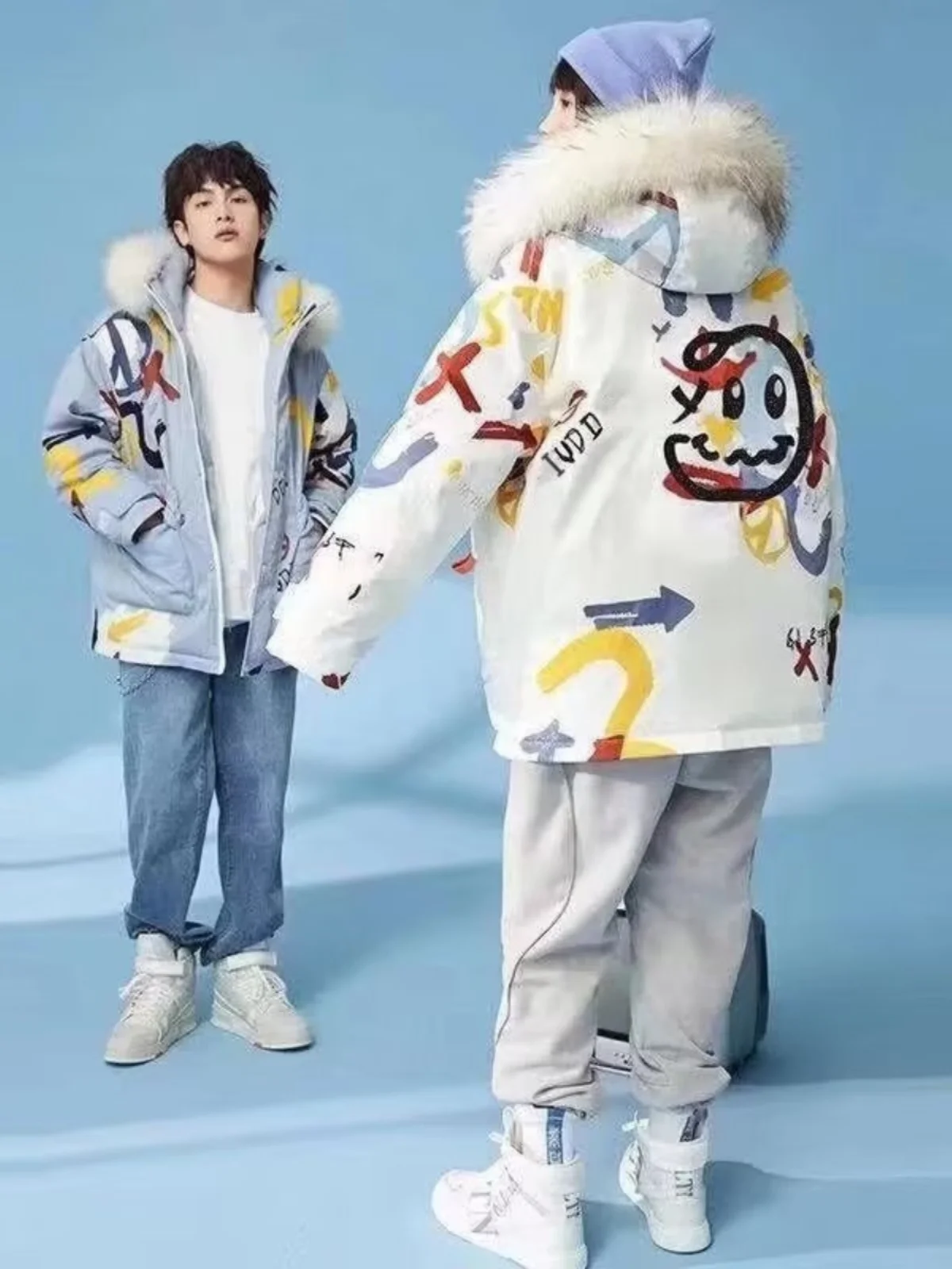 Couple's Oversized Fleece Lined Jacket 2024 New Winter Loose Outerwear Men's Women's Cartoon Devil Graffiti Print Cotton Coat
Couple's Oversized Fleece Lined Jacket 2024 New Winter Loose Outerwear Men's Women's Cartoon Devil Graffiti Print Cotton Coat