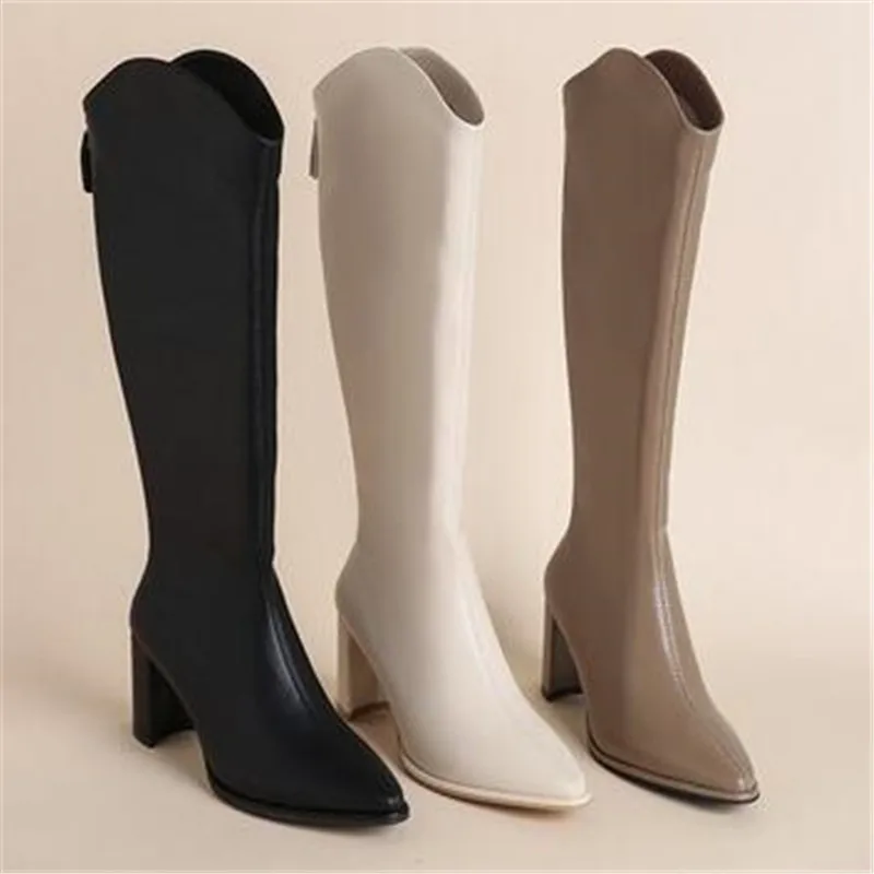 Plus Size 34-43 New Women Boots Zipper Thick High Heels Simple Thick High Heels Autumn Winter Boots Knee High
Plus Size 34-43 New Women Boots Zipper Thick High Heels Simple Thick High Heels Autumn Winter Boots Knee High