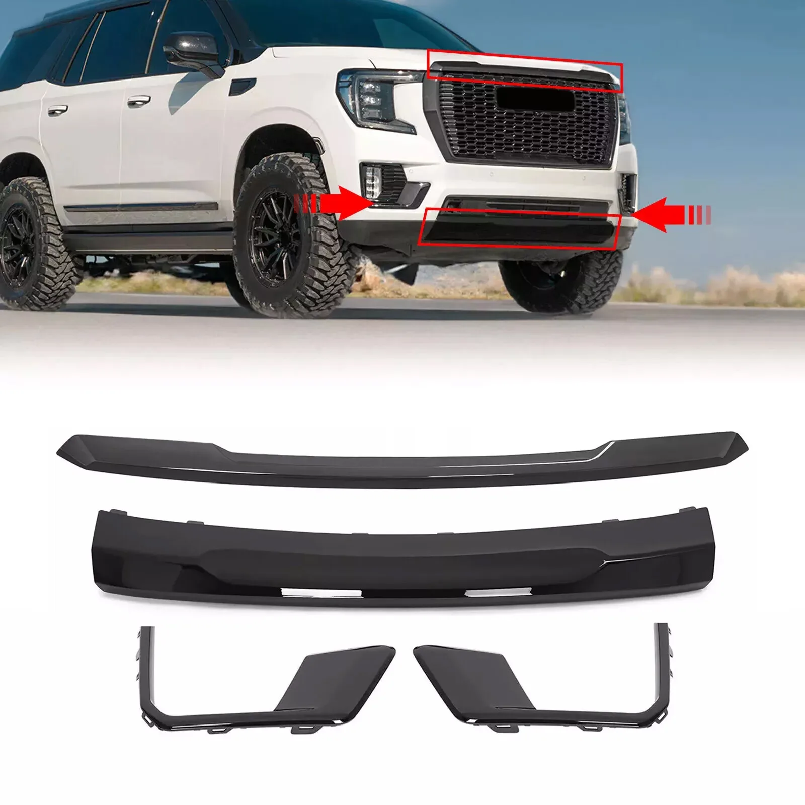 Fits GMC Yukon/XL 2021-2024 Front Hood Lower Trim Molding & Foglight Covers 4Pcs
Fits GMC Yukon/XL 2021-2024 Front Hood Lower Trim Molding & Foglight Covers 4Pcs