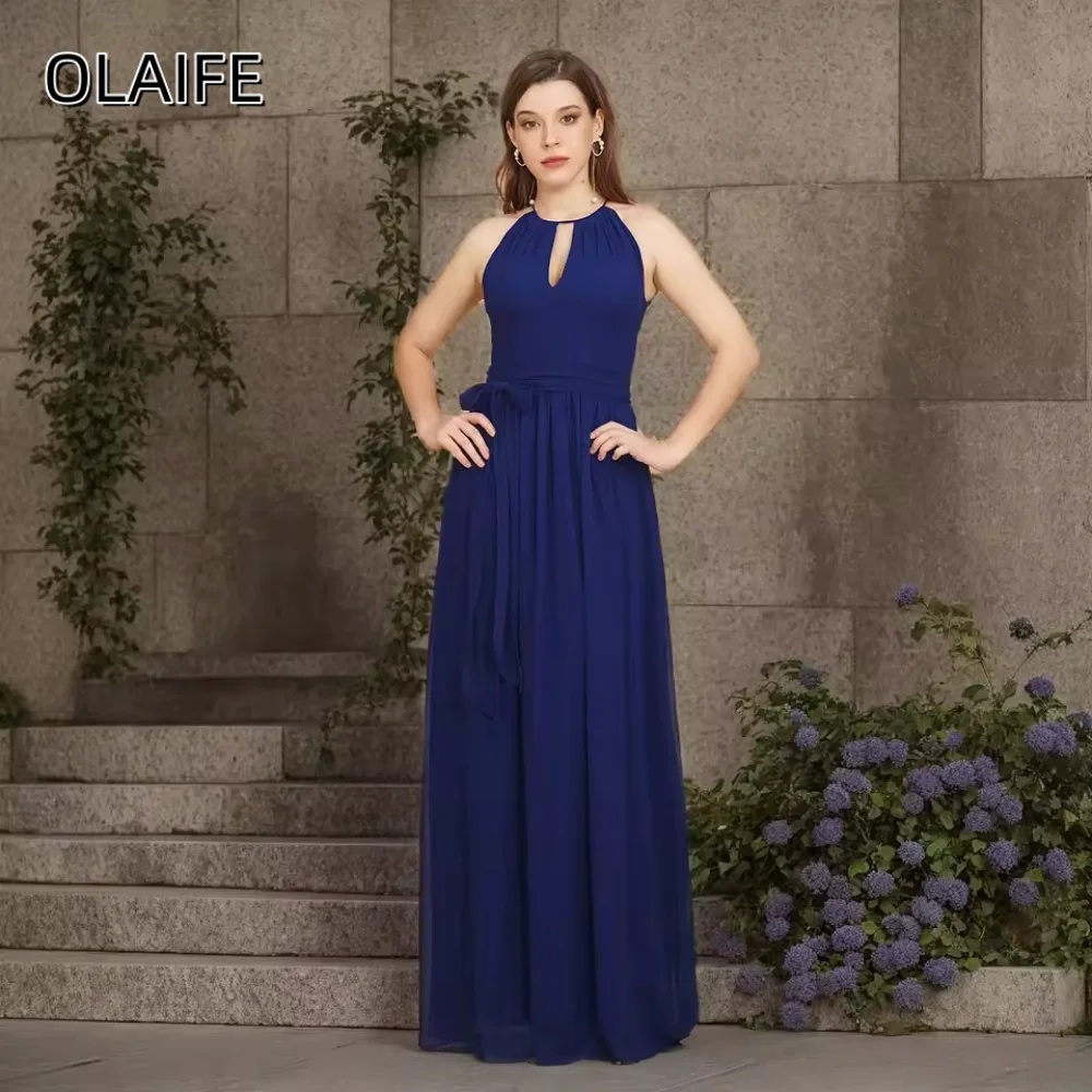 Simple Halter Customized Sleeveless Long Dress Sashes Chiffon A-Line Floor-Length Prom Dresses Zipper платье на выпускной
Simple Halter Customized Sleeveless Long Dress Sashes Chiffon A-Line Floor-Length Prom Dresses Zipper платье на выпускной